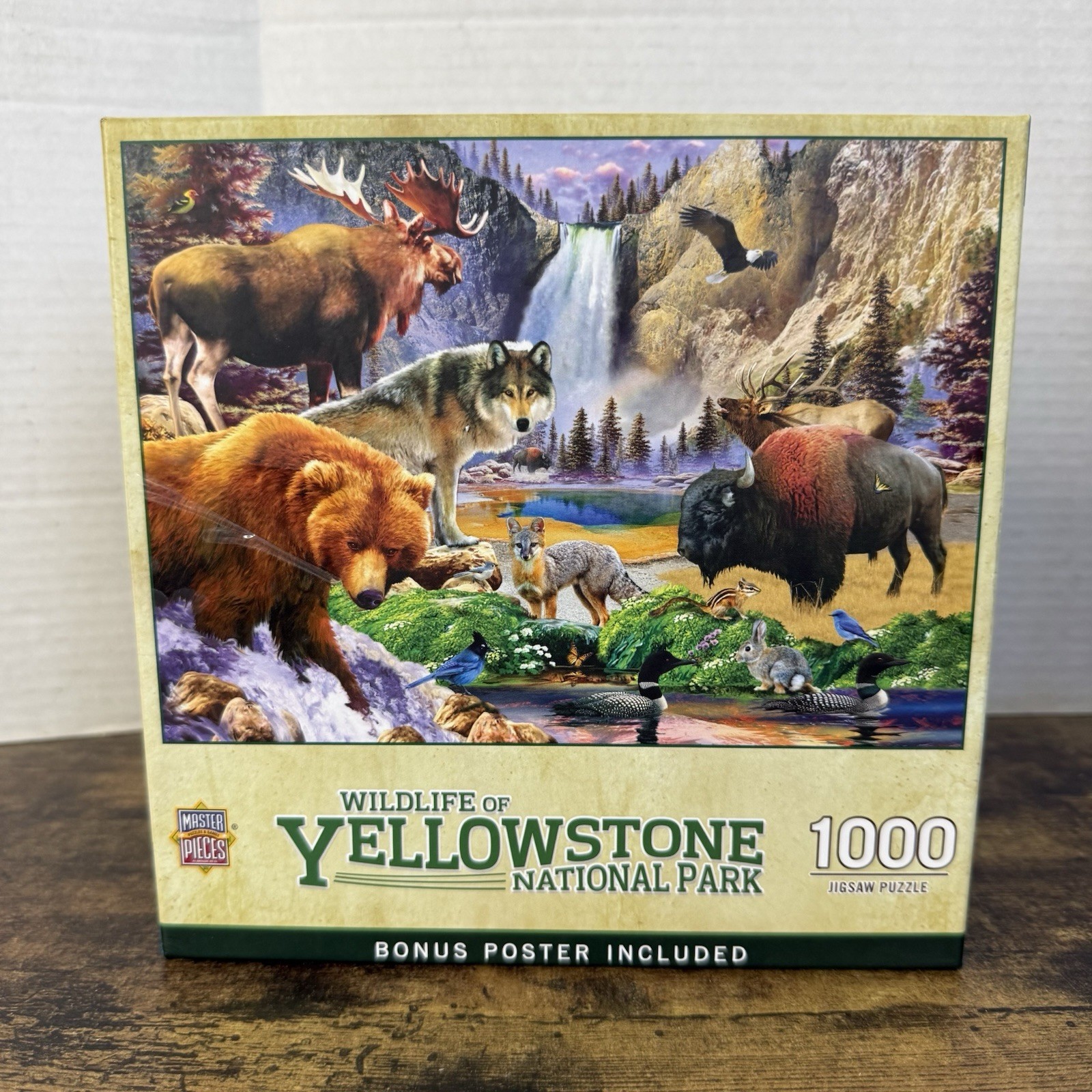 Rare WILDLIFE oF YELLOWSTONE NATIONAL PARK BONUS POSTER INCLUDED 1000pc #60889