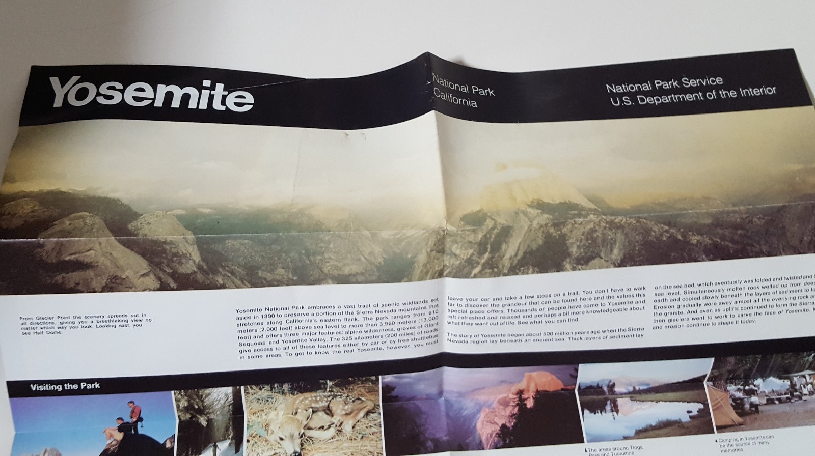 Yosemite National Park California 1986 Vintage Fold Out Map Brochure Tourism