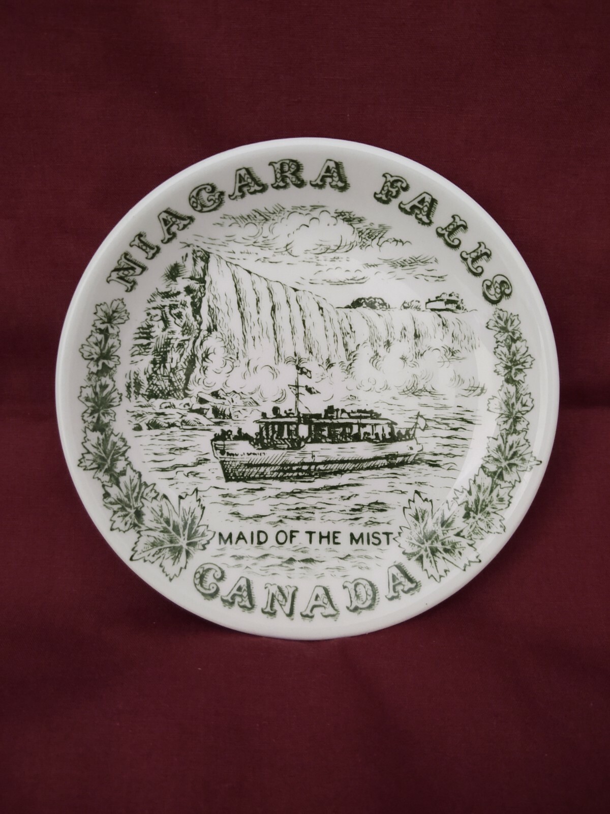 Wood And Sons Vintage 4.5″ Collector’s Plate Of Niagara Falls Maid Of the Mist