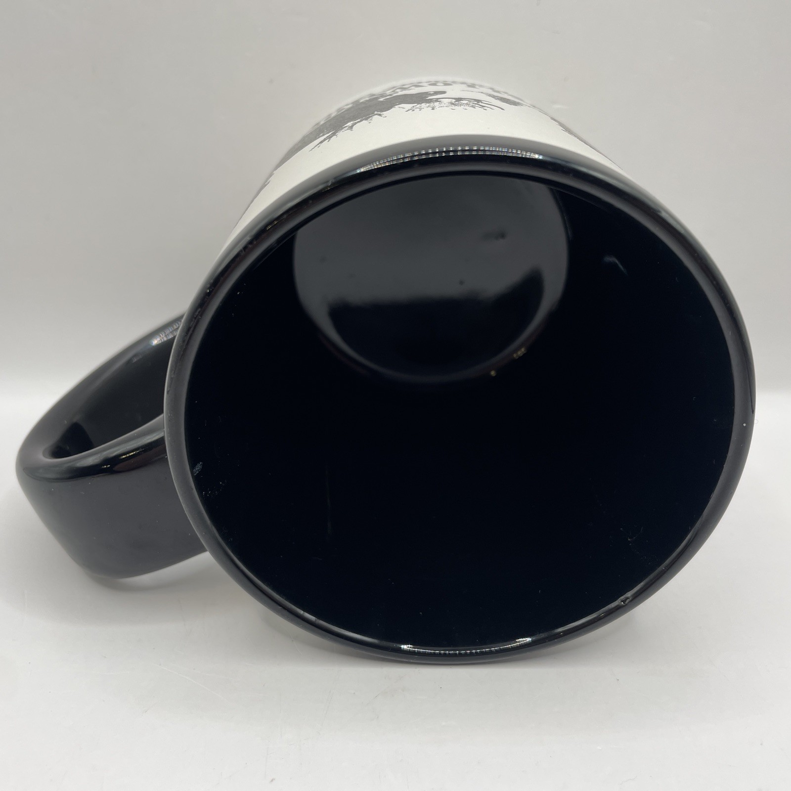 Yellowstone National Park Black & White Coffee Mug Cup with Moose Design EUC