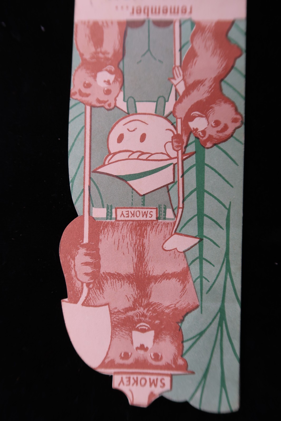 Vtg 1959 US Gov SMOKEY BEAR Bookmark Forest Fire Prevention Rules Die Cut Rare