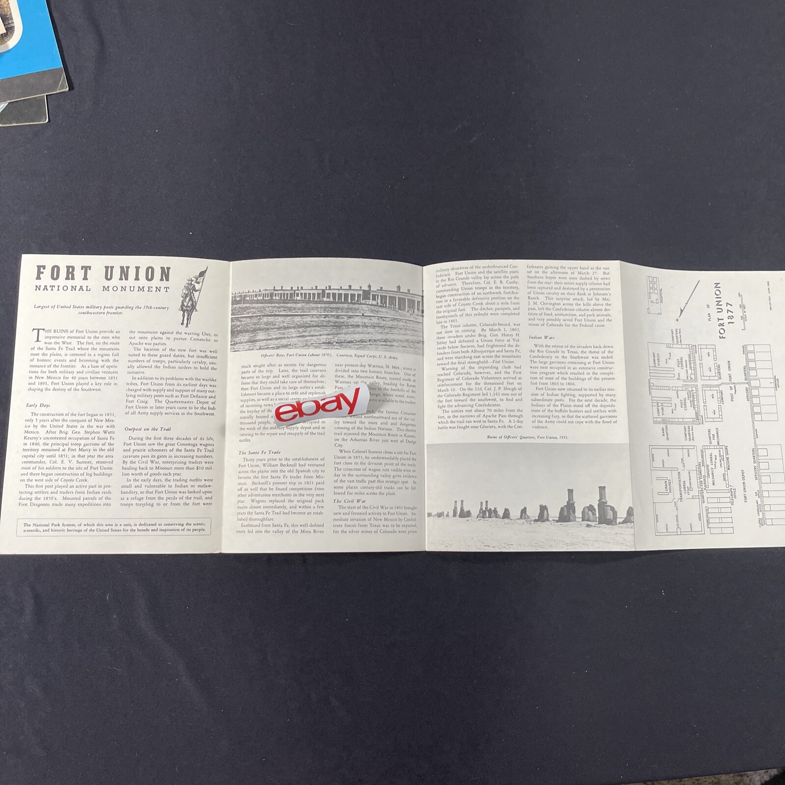 Vintage 1956 Fort Union National Monument Brochure Pamphlet Info booklet NM