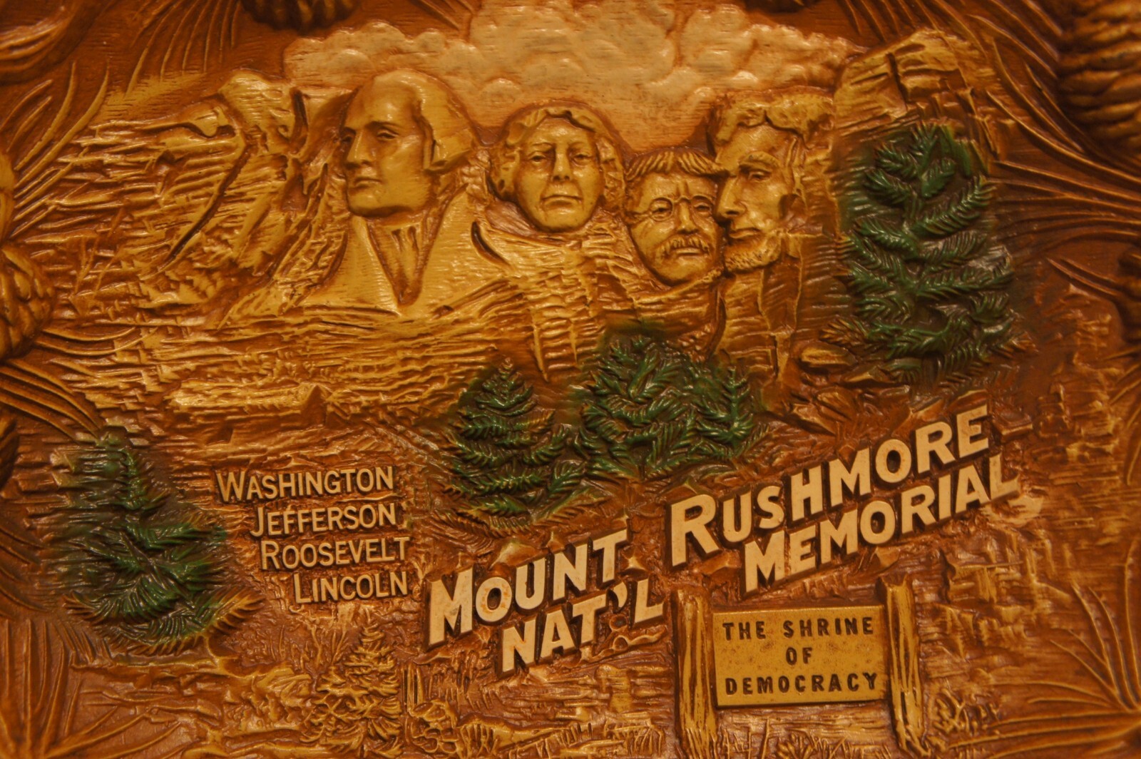 Vintage Mount Rushmore 3D Souvenir Tray HH Tammen