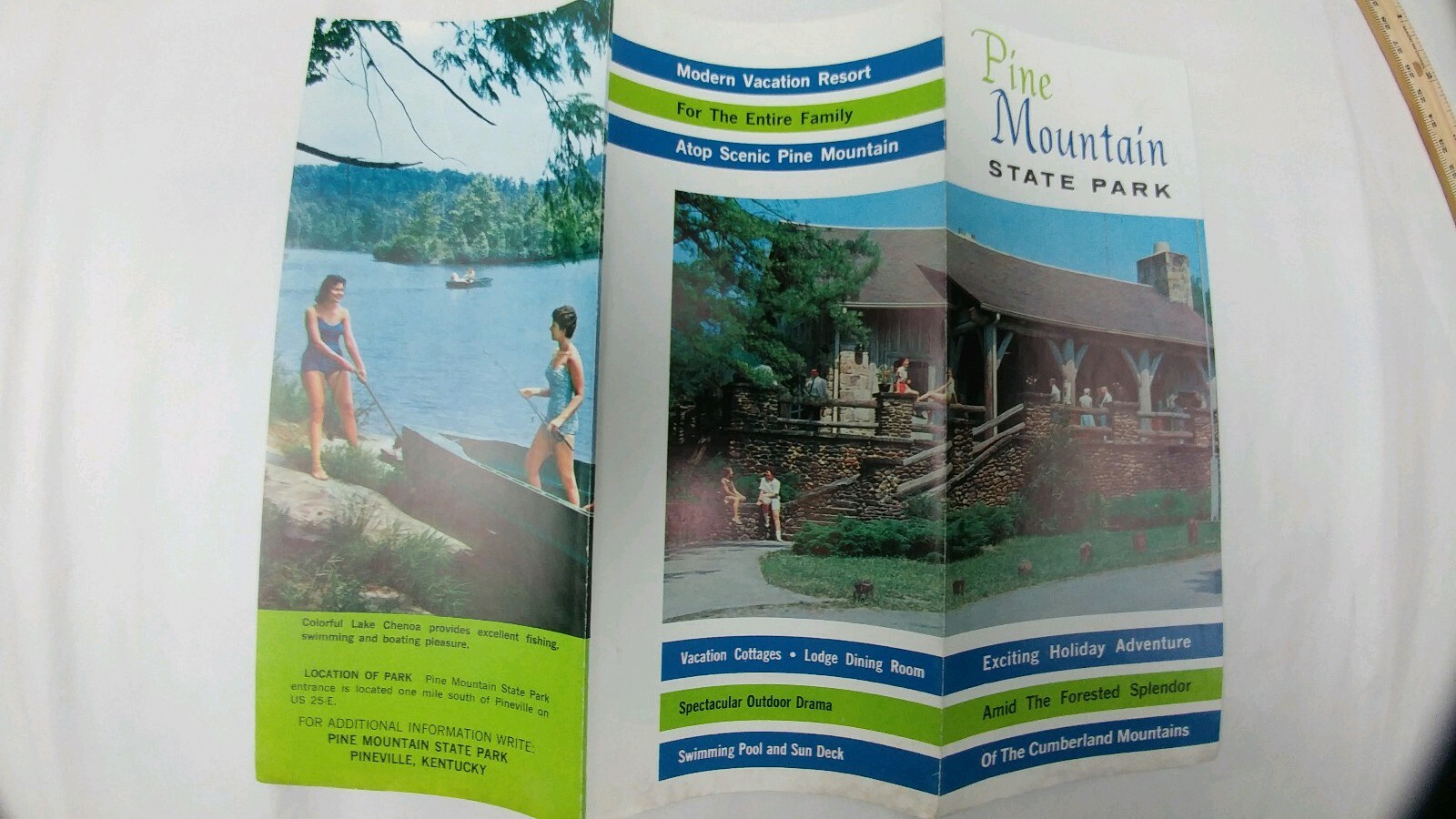 Vintage Kentucky Pine Mountain State Park Color Brochure