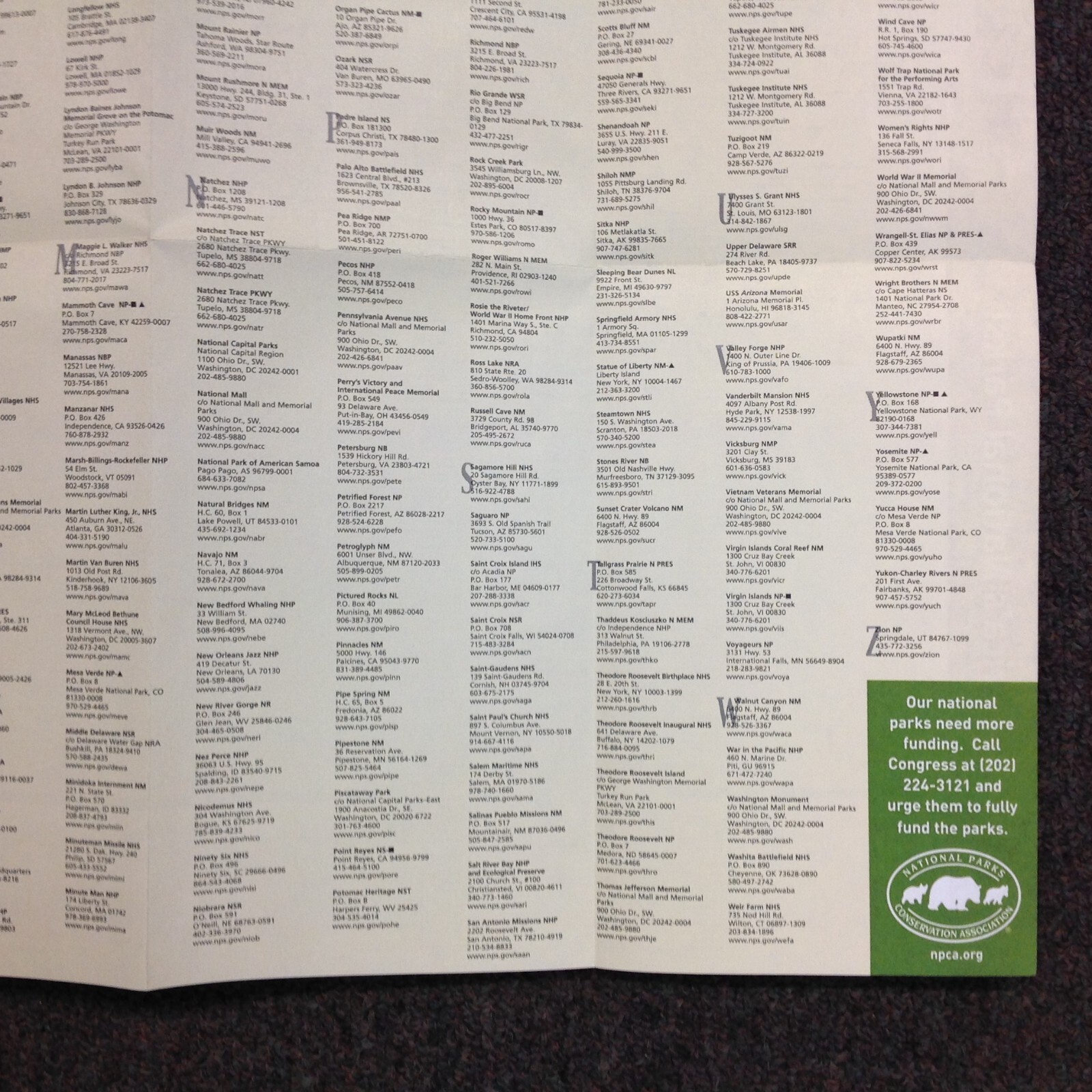 2006 National Parks Conservation Association Celebrate America’s Parks US Map