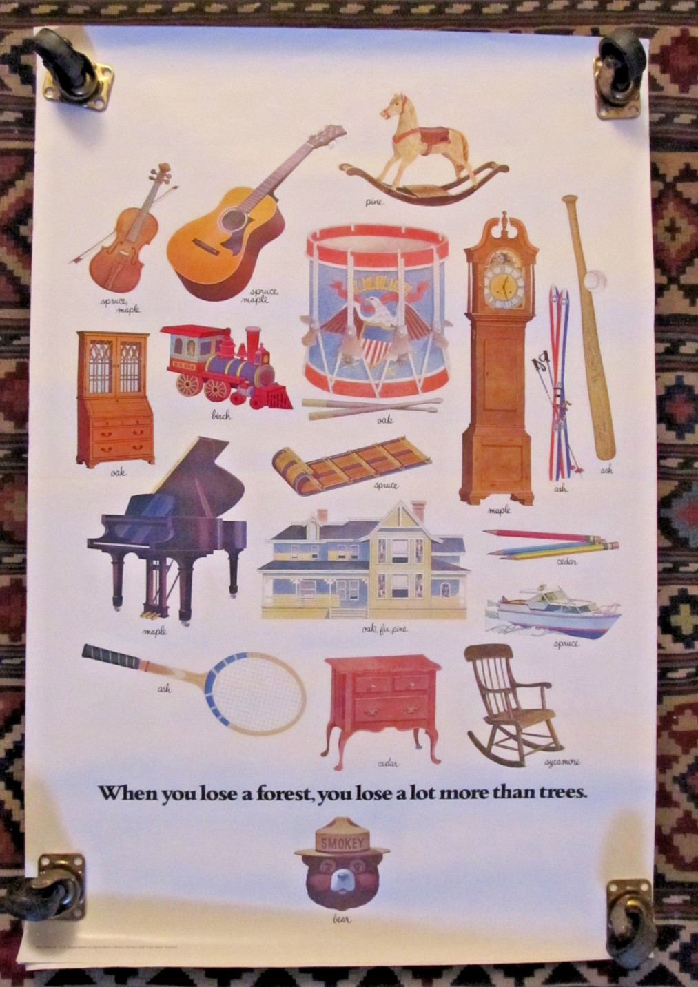 Vintage 1980’s “When you Lose a Forest, you Lose More …” Smokey Bear poster