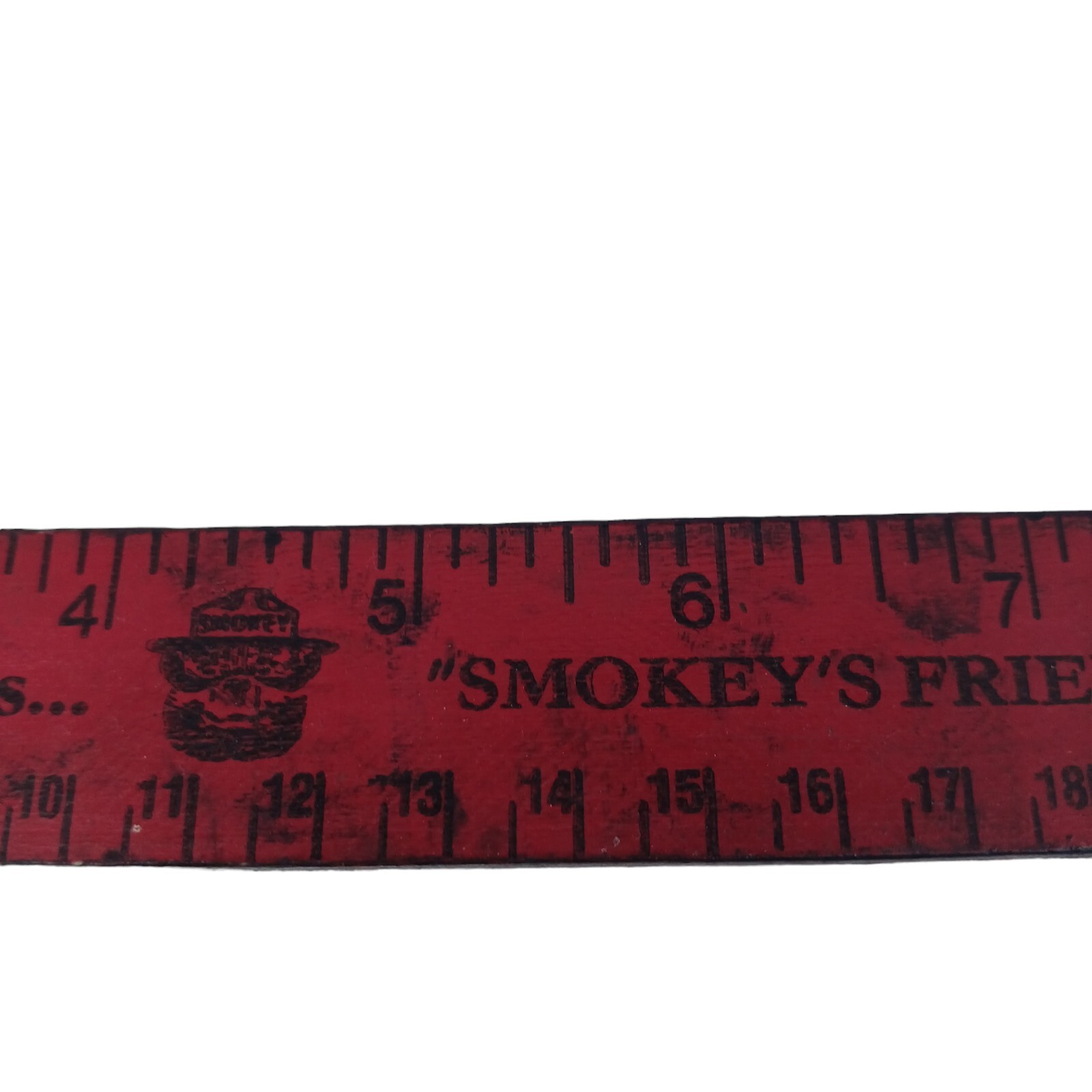 Vintage 1970’s Smokey The Bear Prevent Forest Fires Old Red Wood School Ruler