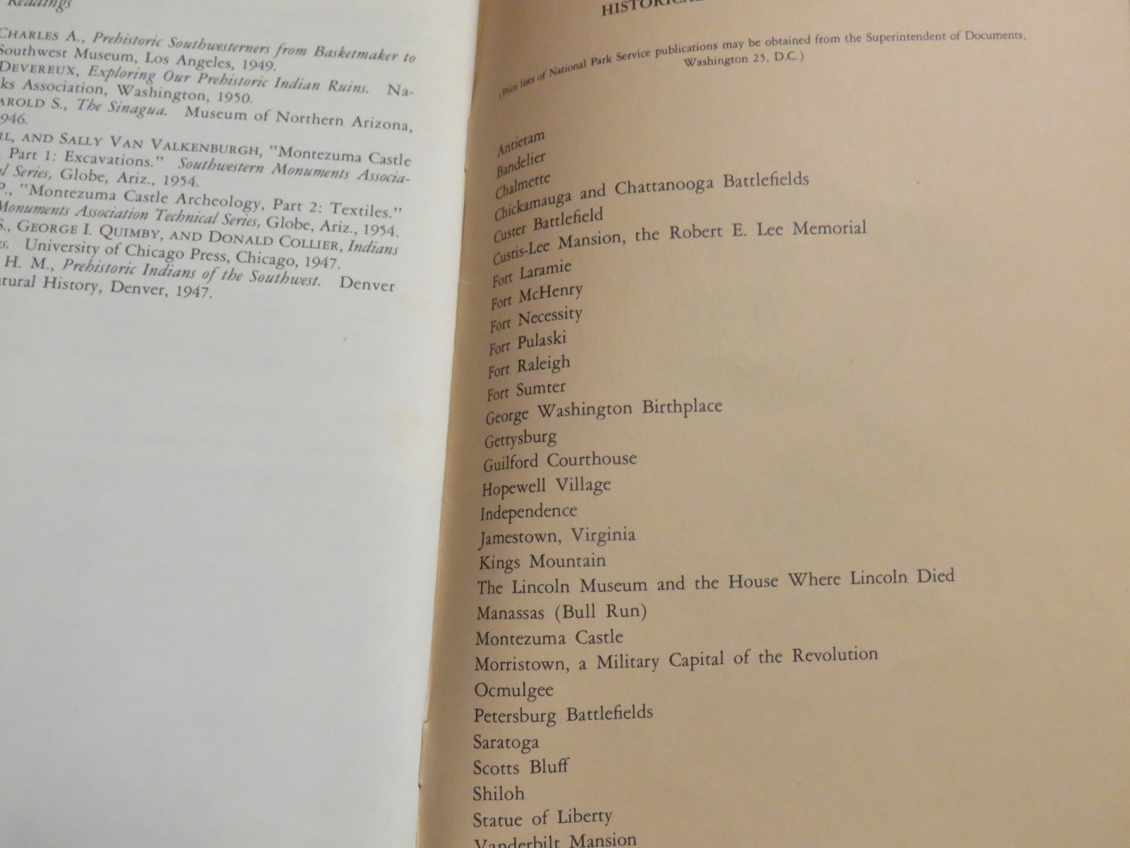 Montezuma Castle Arizona National Park Service Handbook Series No. 27 1961