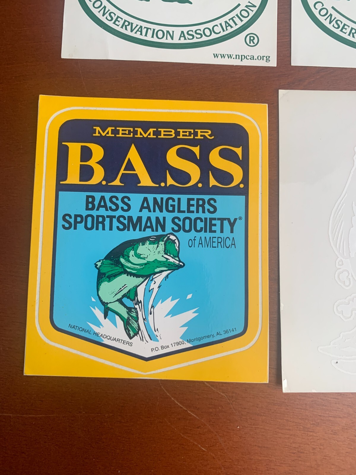 VTG 8 pc lot, NEW National Parks & Conservation, B.A.S.S Anglers, stickers decal