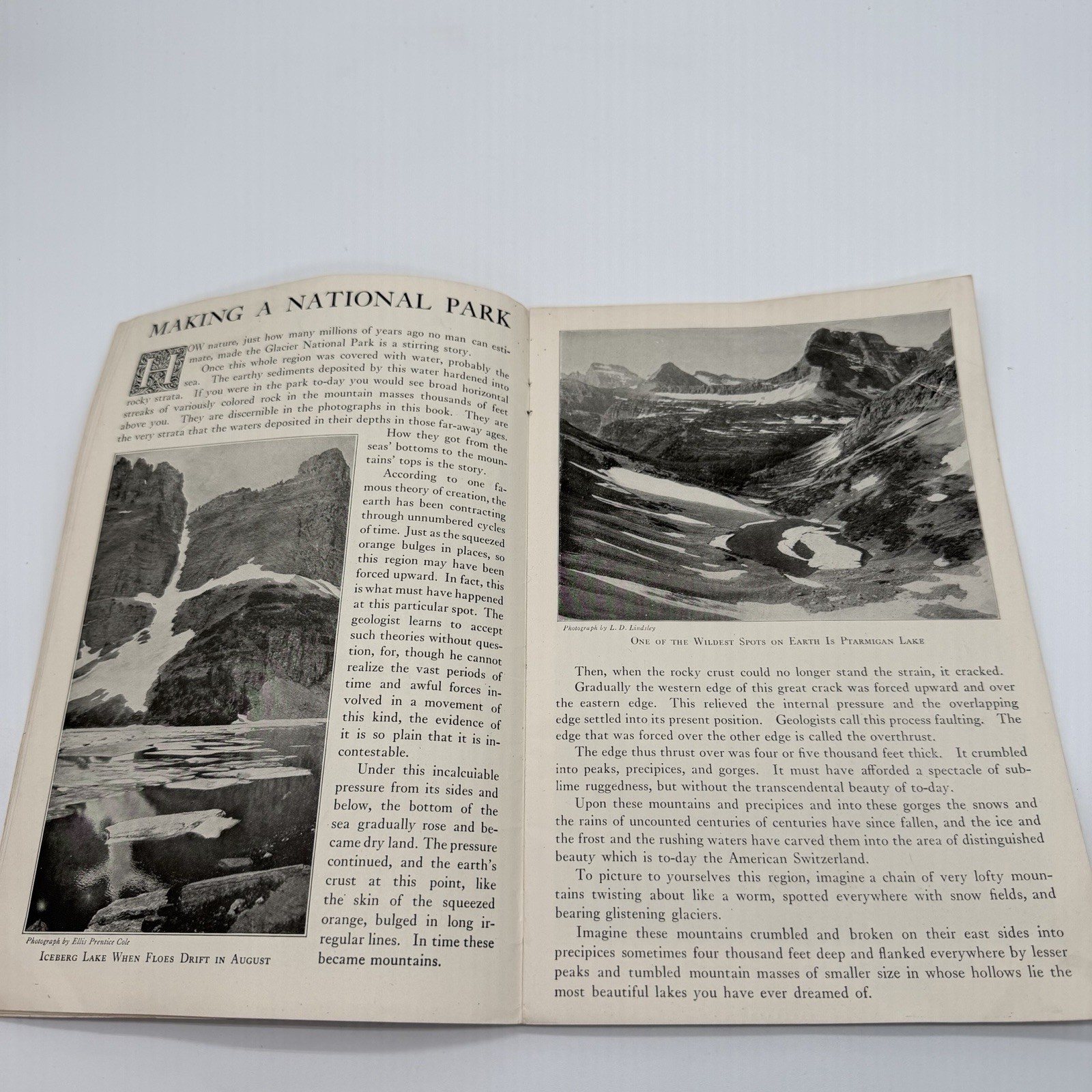 “Glacier” National Park Montana U.S Department of The Interior Booklet – 1930’s