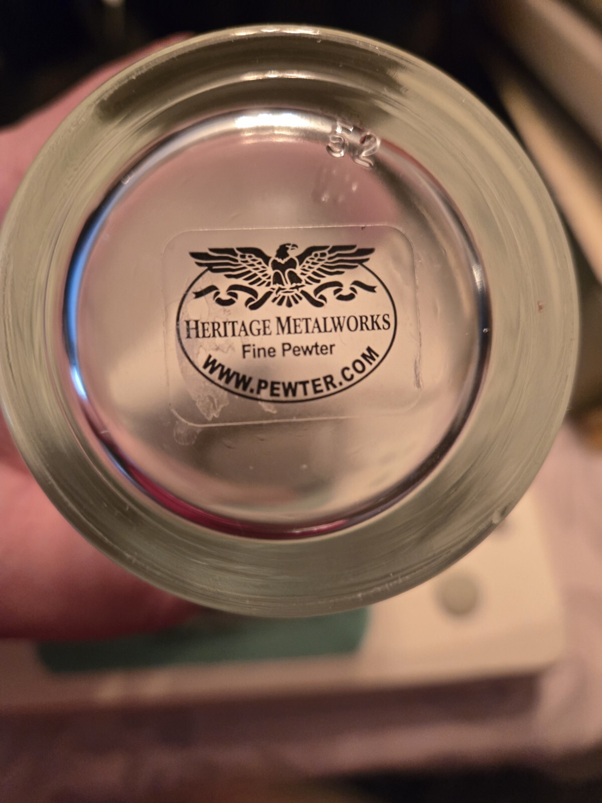 Vintage Yellowstone National Park Pint Glass Heritage Bear Pewter Emblem