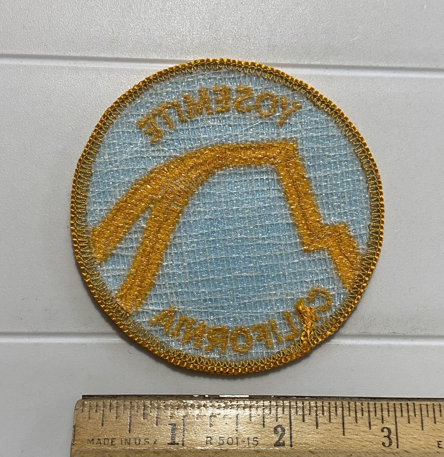 Yosemite National Park Granite Half Dome Blue Yellow Round Embroidered Patch