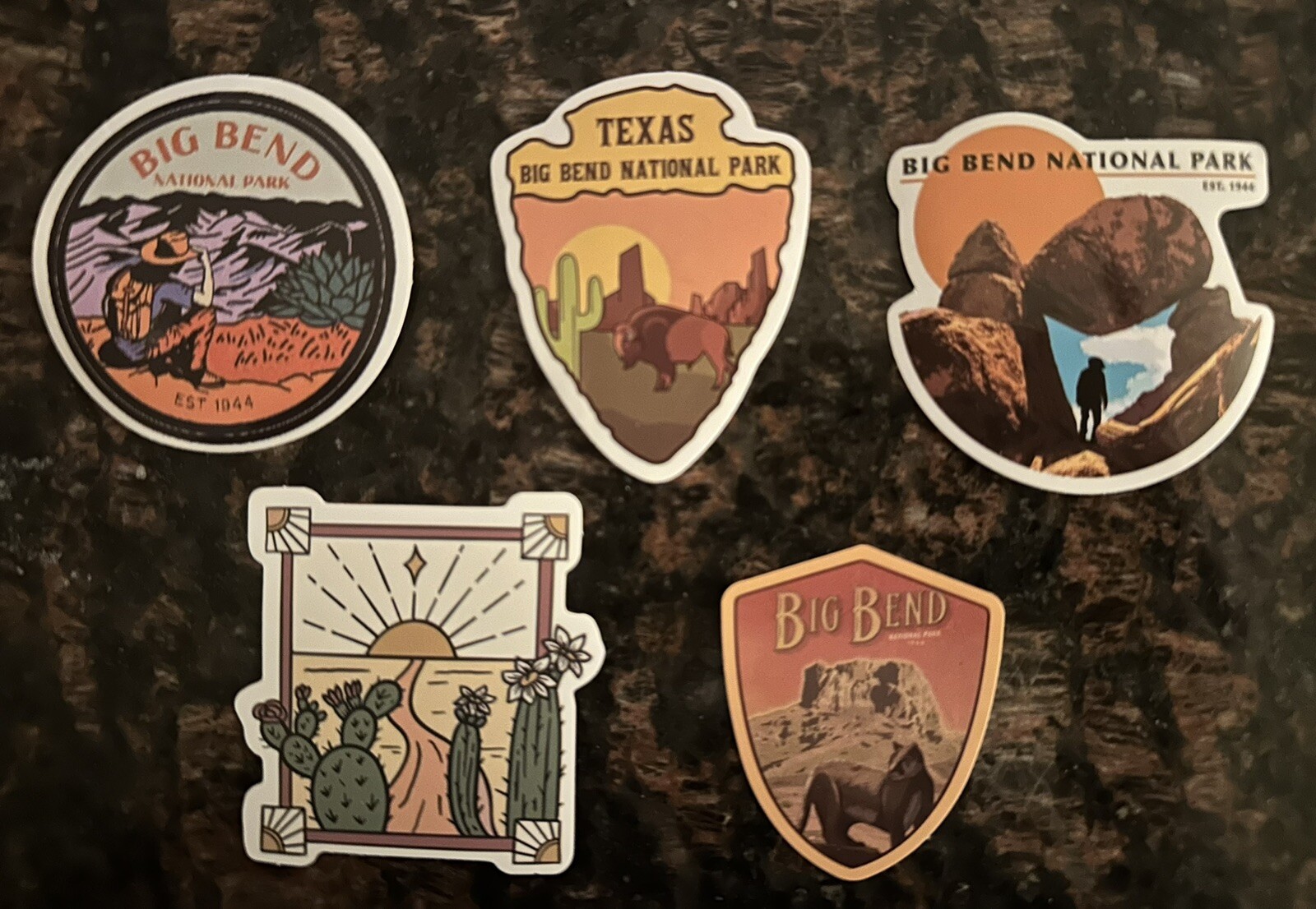 Big Bend National Park/Texas Stickers Set Of 5