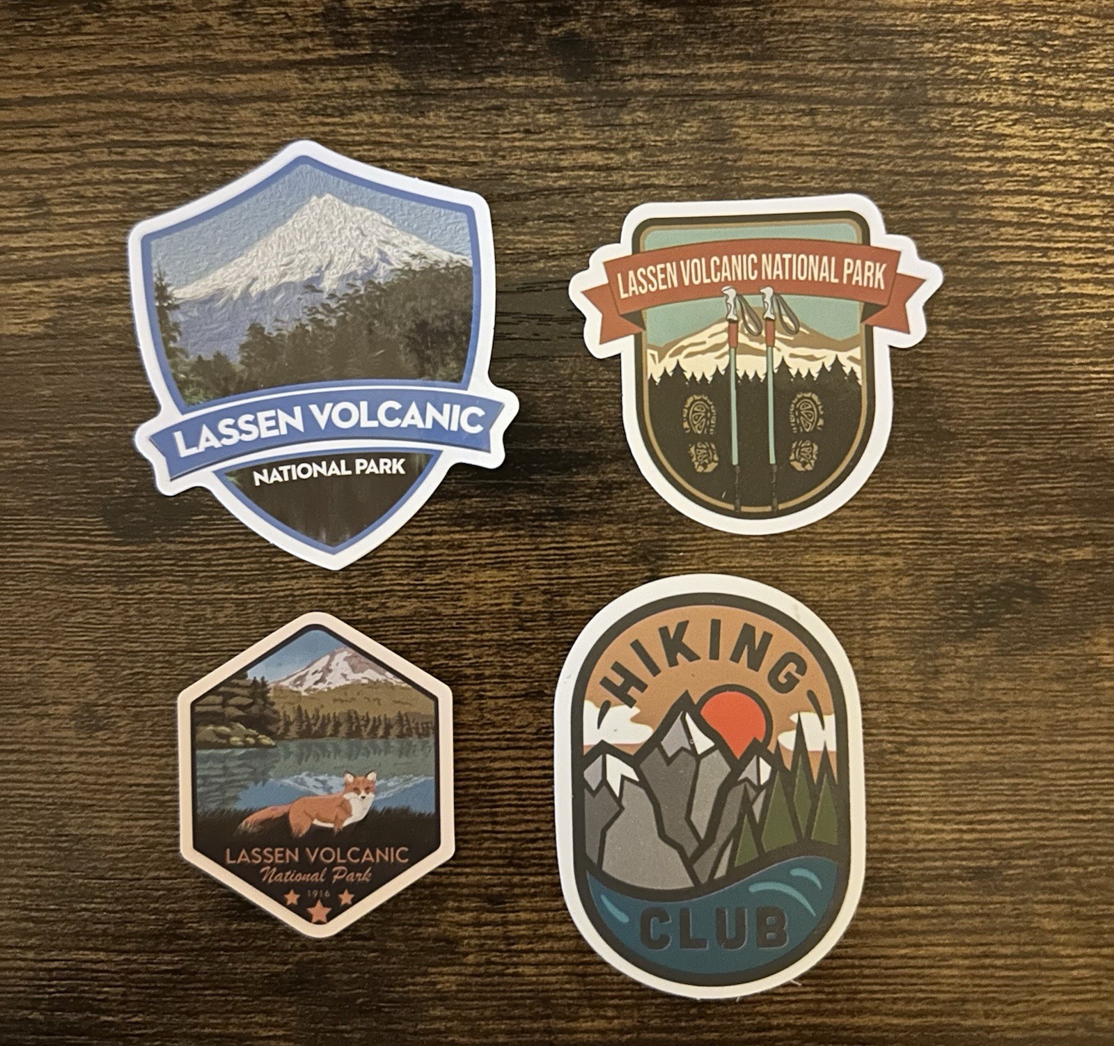 Set Of 4 Lassen Volcanic National Park Sticker Decal
