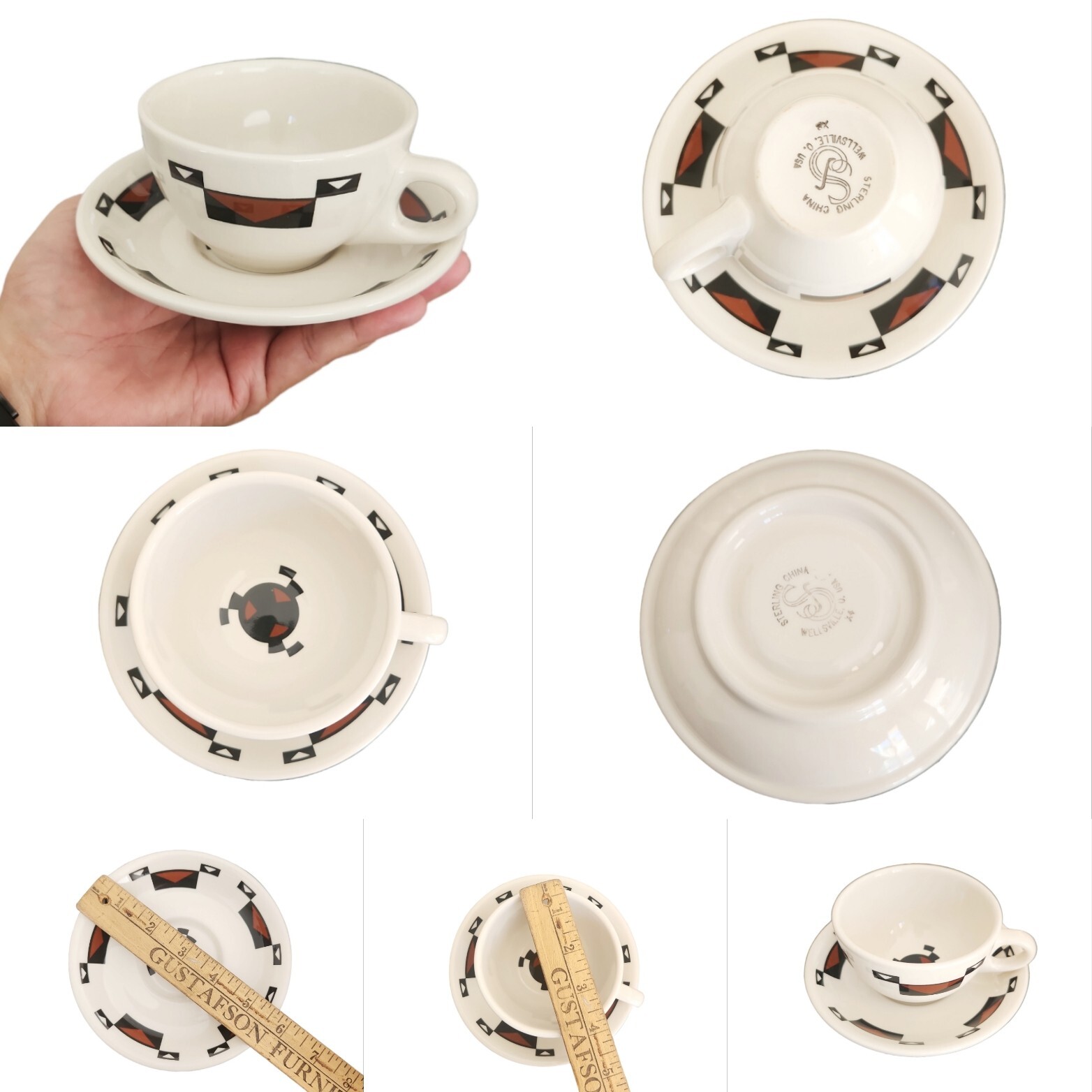 Rare Vintage Sterling China Coffee or Tea cup and small plate Ahwahnee Hotel