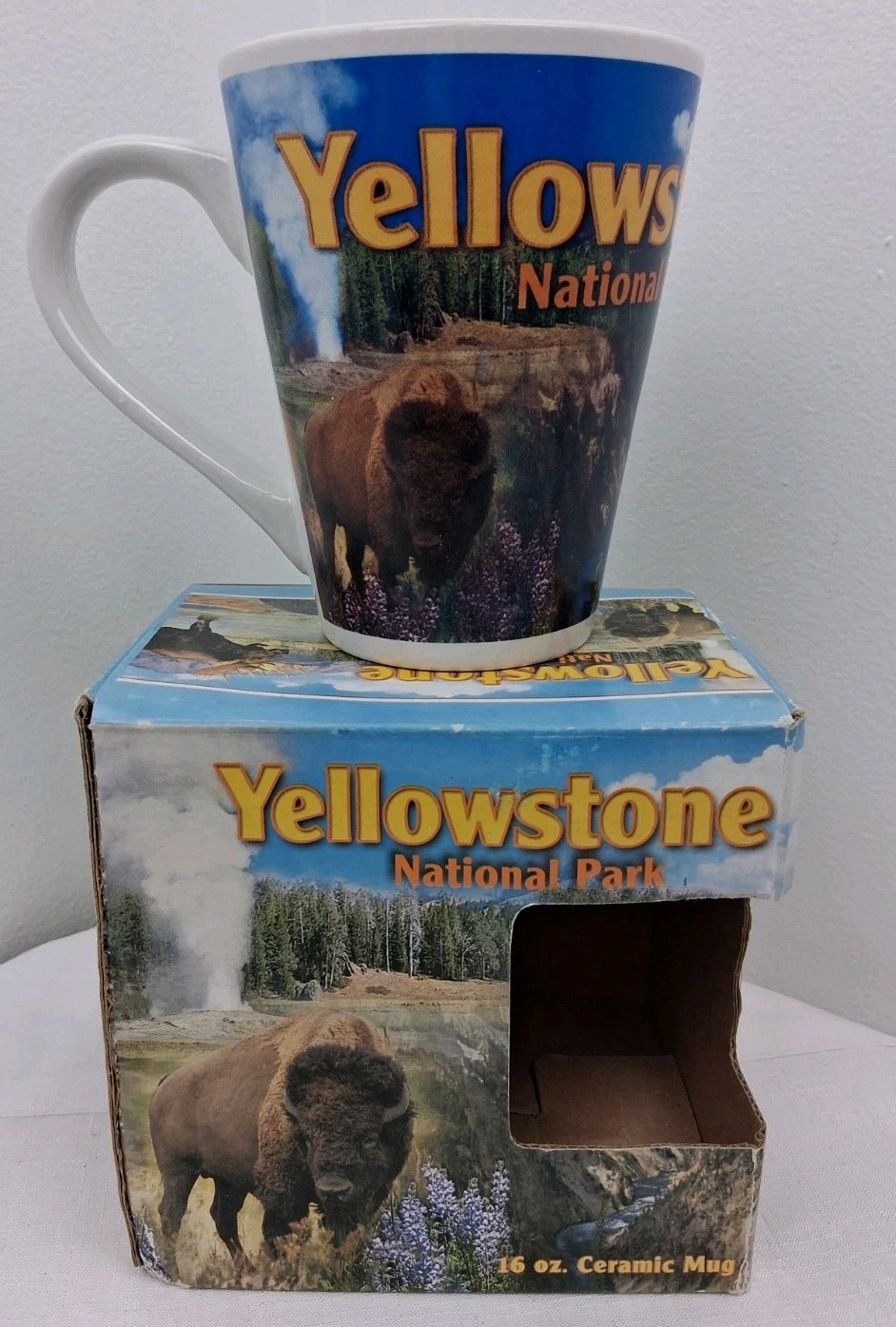 2010 Yellowstone National Park 16 Oz Souvenir Mug Cup In Box Bison Bear Moose