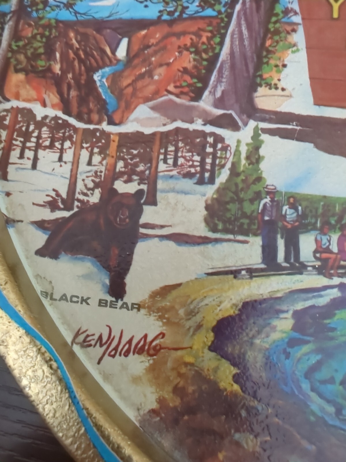 Ken Haag Metal Tray, VTG, Yellowstone National Park, 1960s