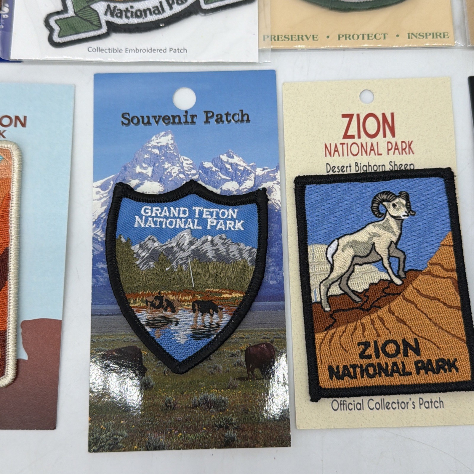 NATIONAL PARKS IRON-ON PATCHES LOT SAGUARO ACADIA TETON ZION GLACIER BRYCE ROCKY