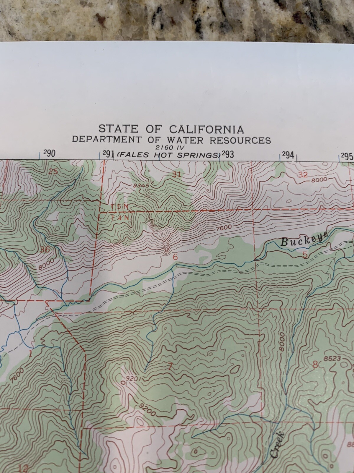 VTG 1956 Topographic Map Matterhorn Peak Yosemite, CA 21″ x 17″