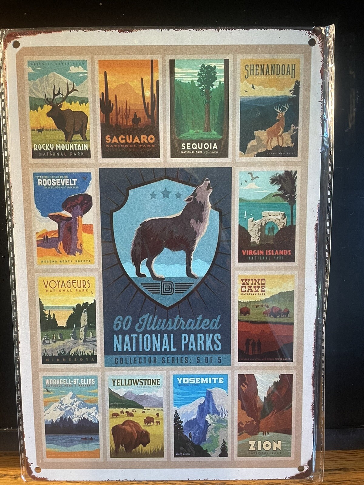 3-VISIT THE UNITED STATE’S NATIONAL PARKS 8”x12” METAL SIGNS NIP FOR MAN CAVE