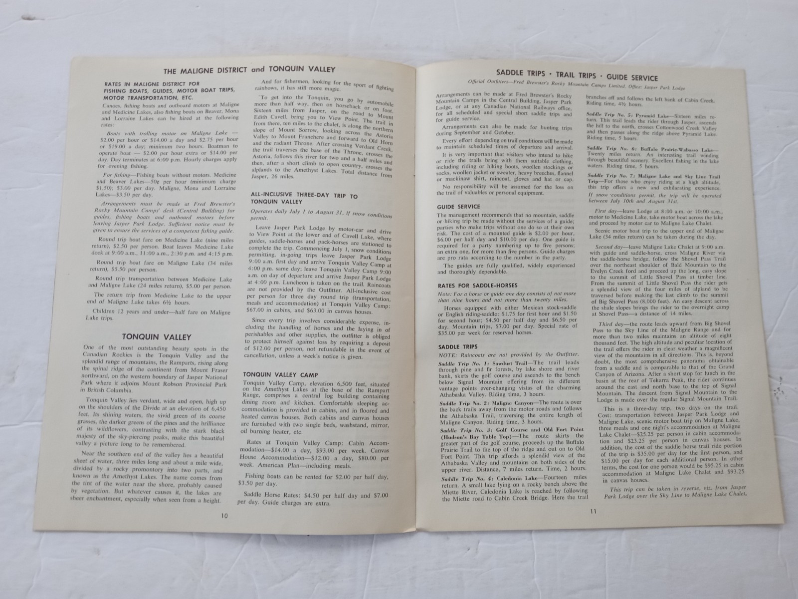 JASPER PARK LODGE Alberta 1959 Rates Information Book Canadian National Railways
