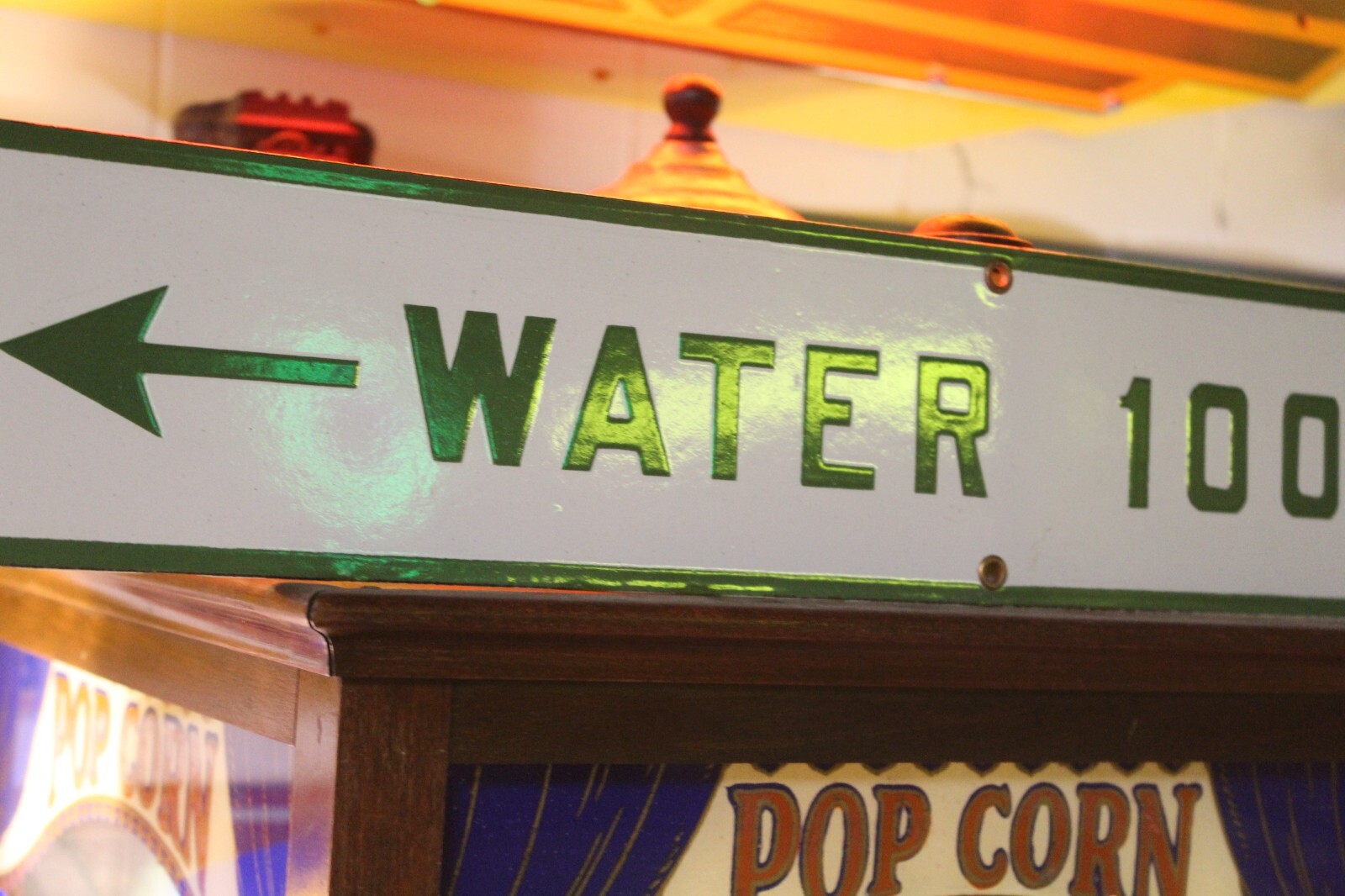 RARE US FOREST WATER 100 FEET PORCELAIN METAL SIGN CAMPING NATIONAL PARK SMOKEY