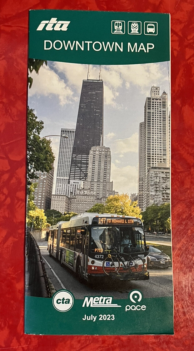 CHICAGO TRANSIT AUTHORITY DOWNTOWN MAP & GUIDE JULY 2023