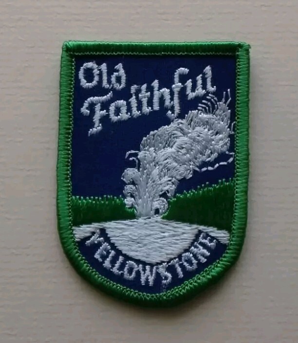 Yellowstone National Park Erupting Old Faithful Geyser Embroidered Patch