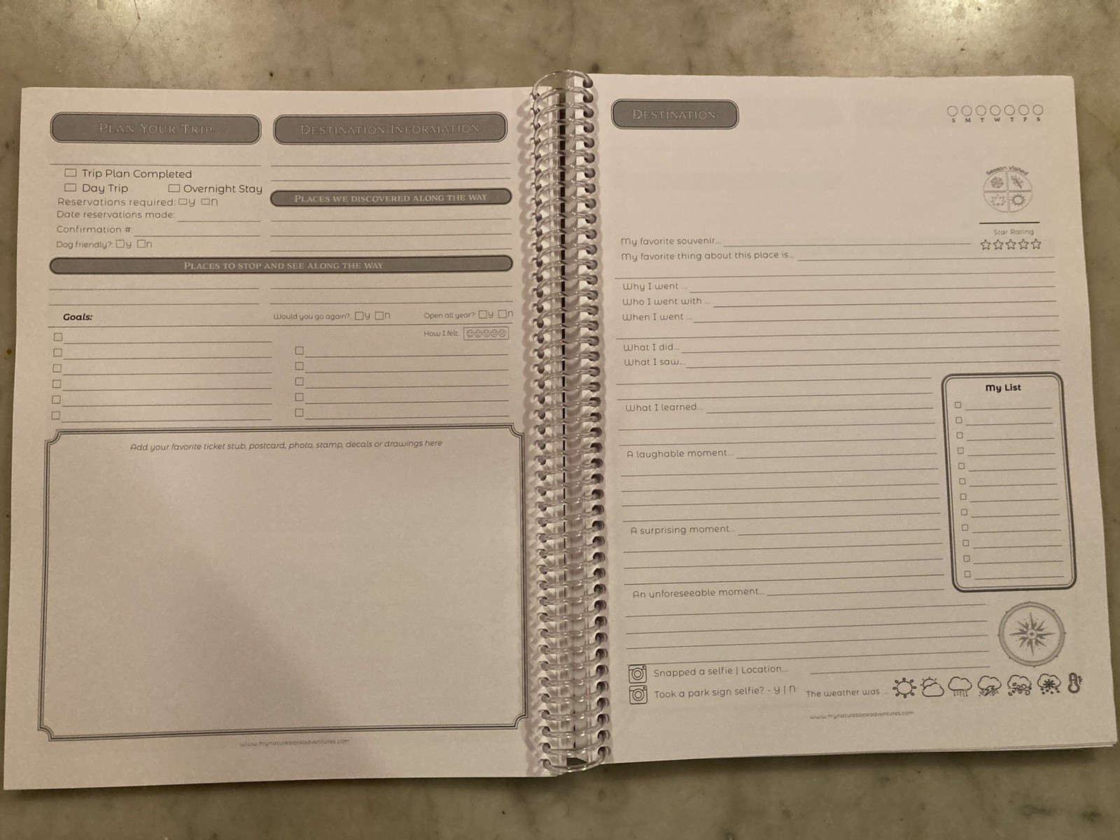 National Parks Adventure Book Spiral Bound 2023 By My Nature Book Adventures LLC