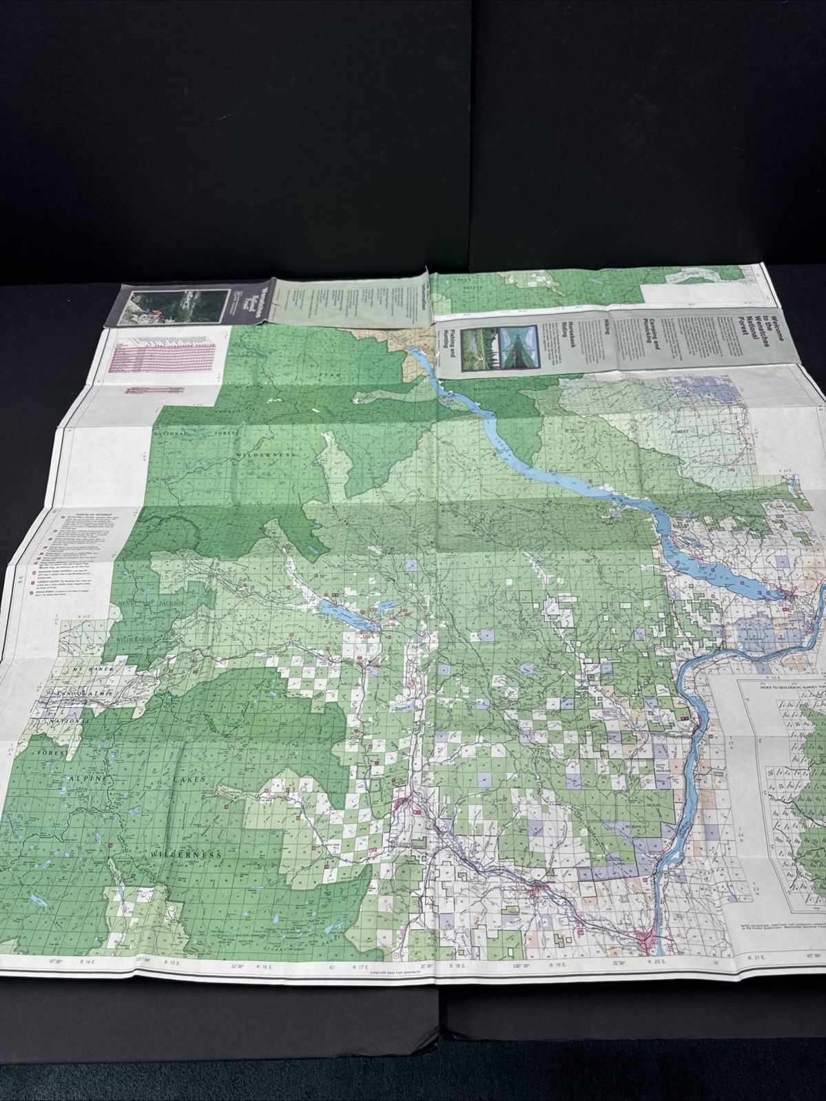 National Forest Map – Wenatchee Washington 1989 Recreation Guide