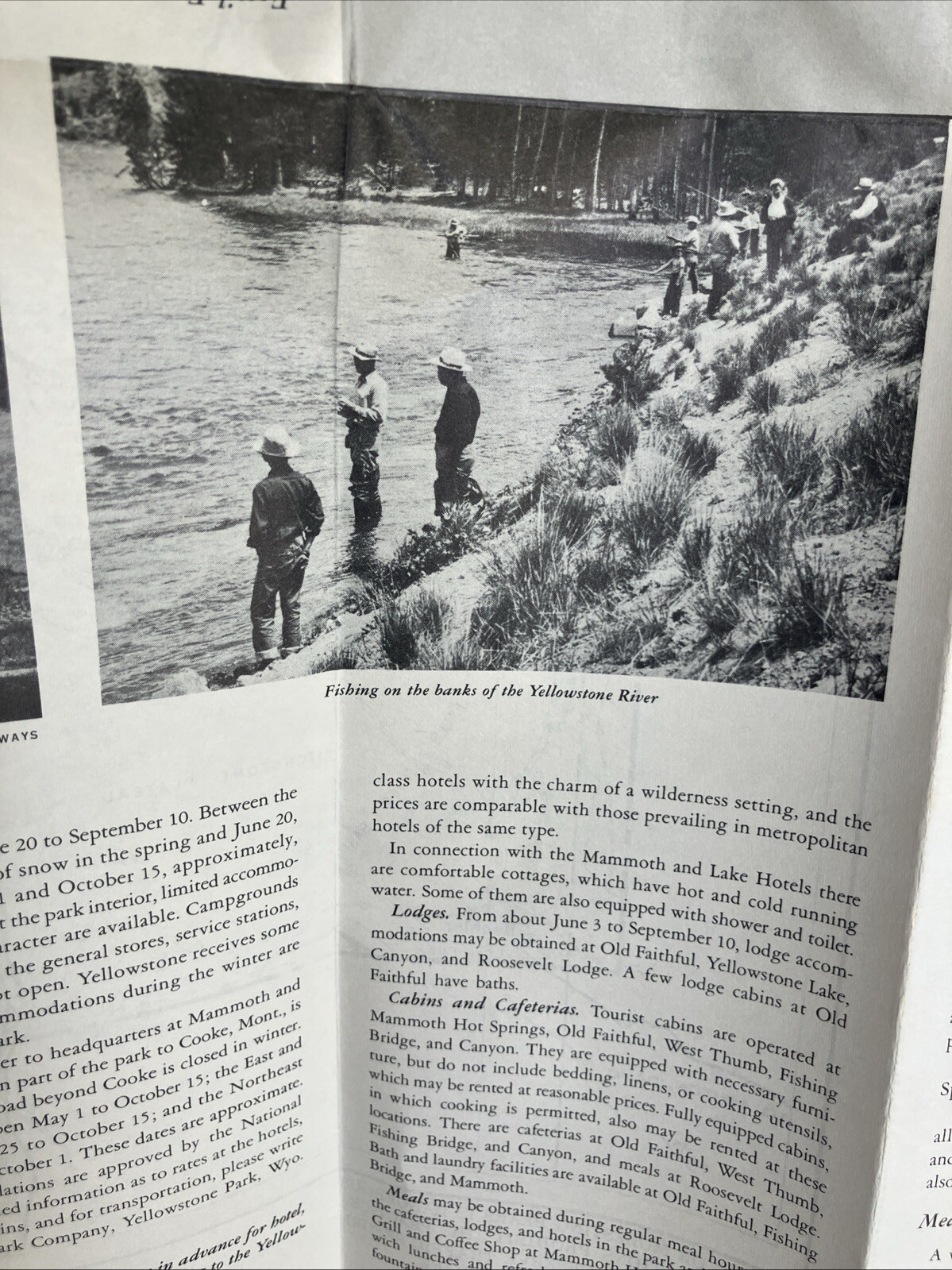 1955 Yellowstone National Park Inside Map Wyoming Montana Idaho Tourist Guide