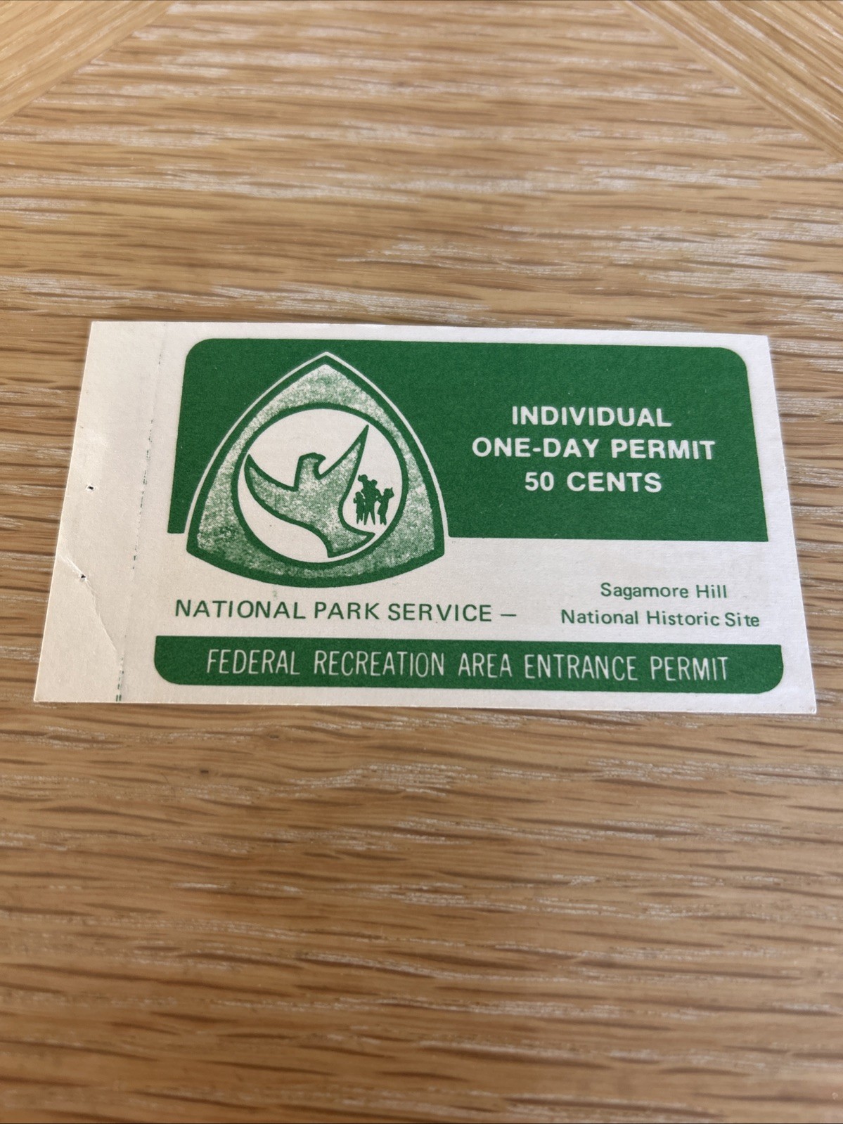 Vintage Entrance Permit Sagamore Hill Federal Recreation Area 1977
