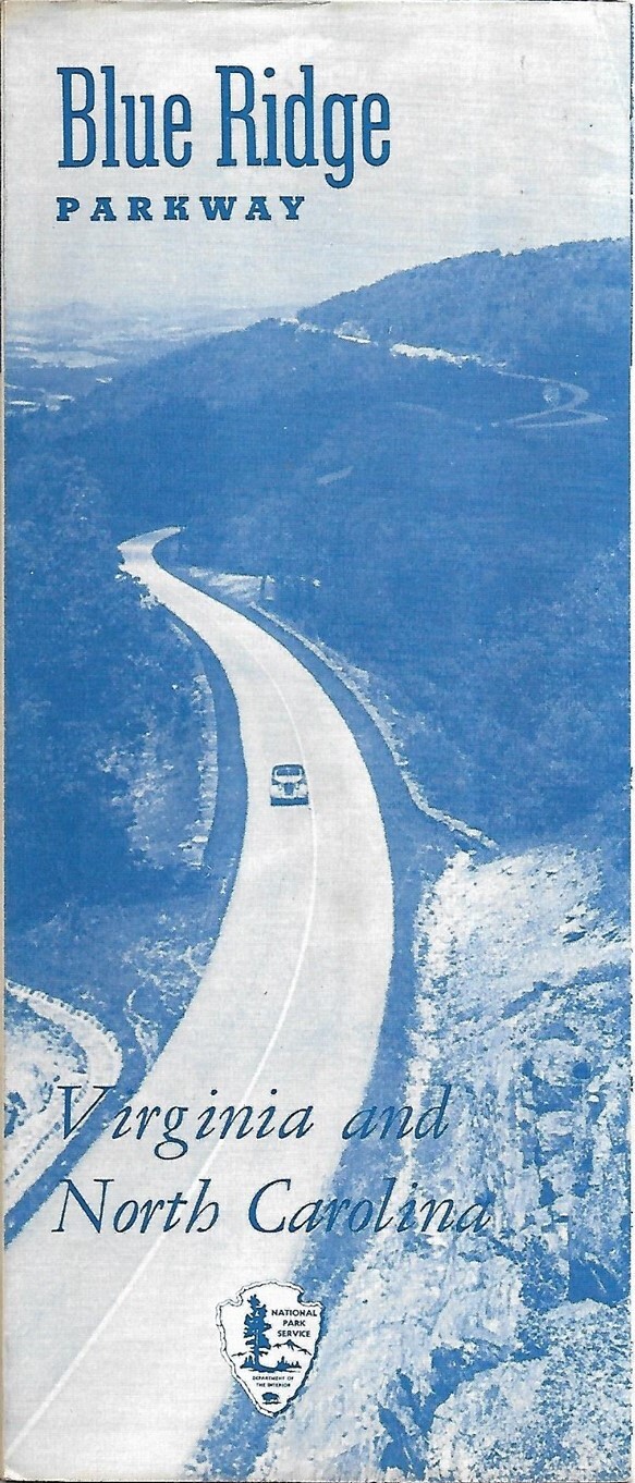 Official 1957 BLUE RIDGE PARKWAY Road Map Travel Guide Virginia North Carolina