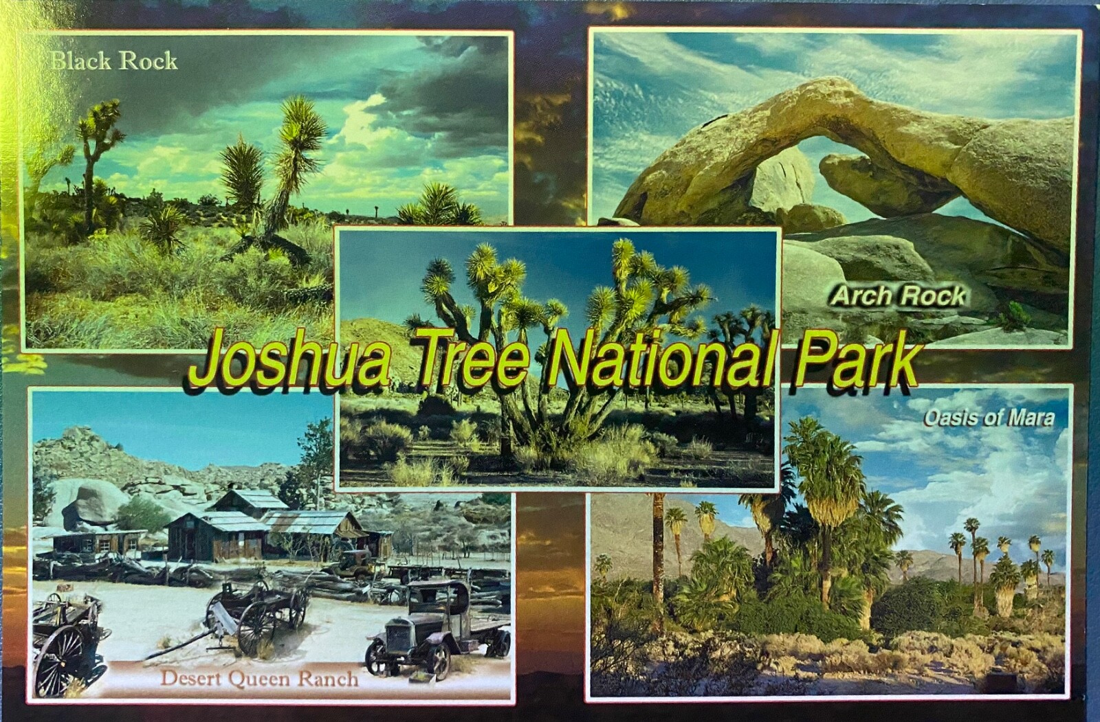 JOSHUA TREE NATIONAL PARK – Postcard – 5 Attractions inside Park – unposted