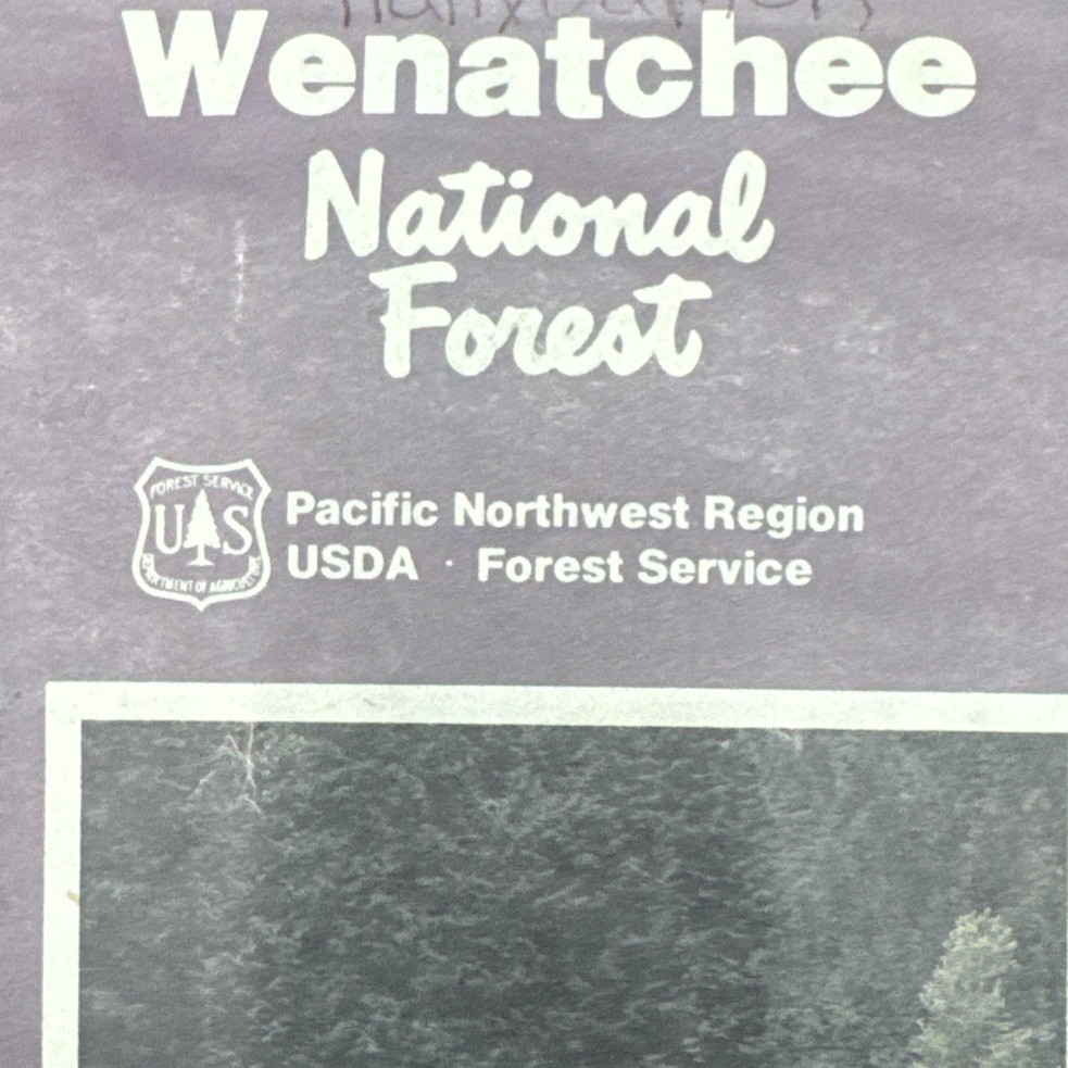 National Forest Map – Wenatchee Washington 1989 Recreation Guide