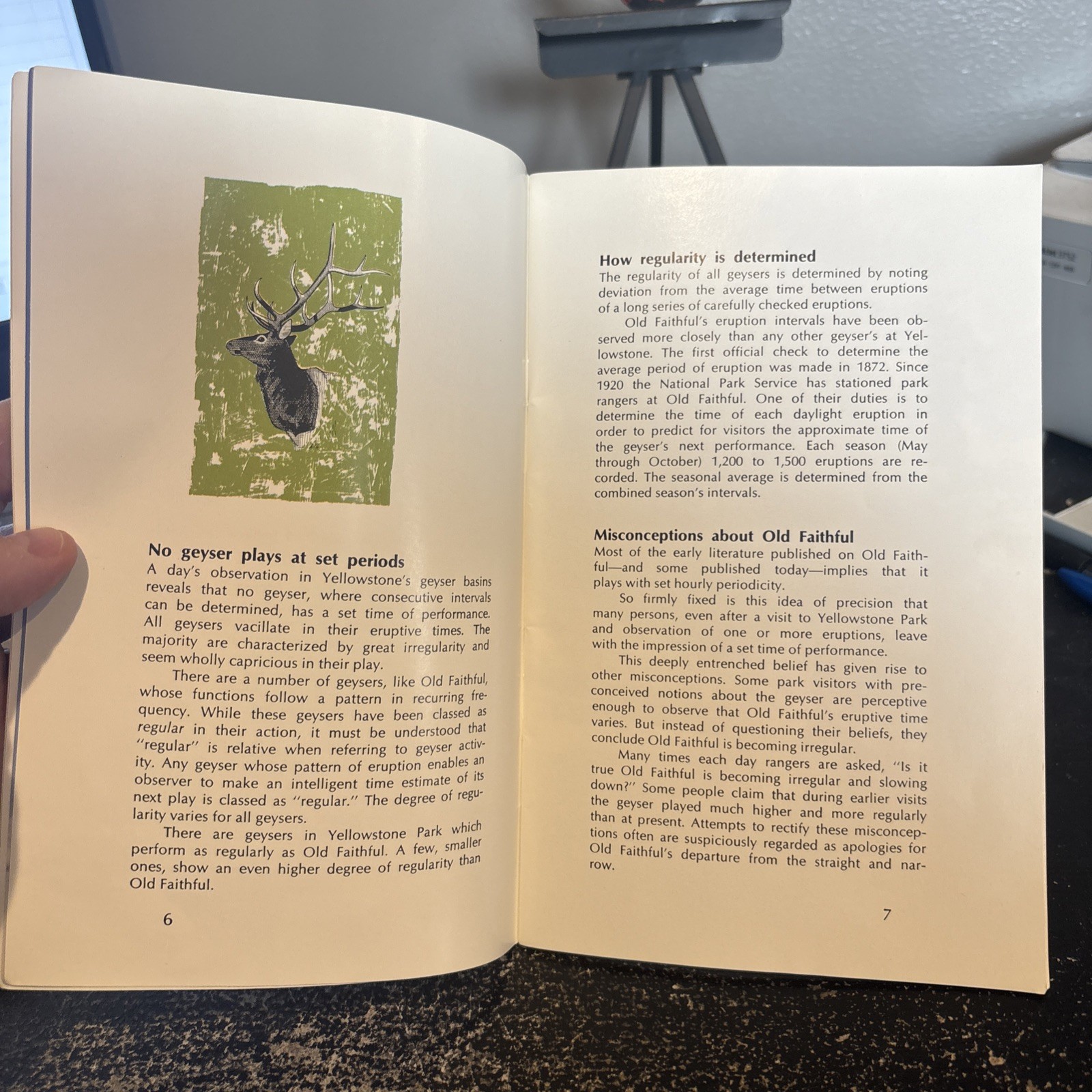 1974 OLD FAITHFUL MAGAZINE-INFORMATION GUIDE ~THE STORY OF OLD FAITHFUL~