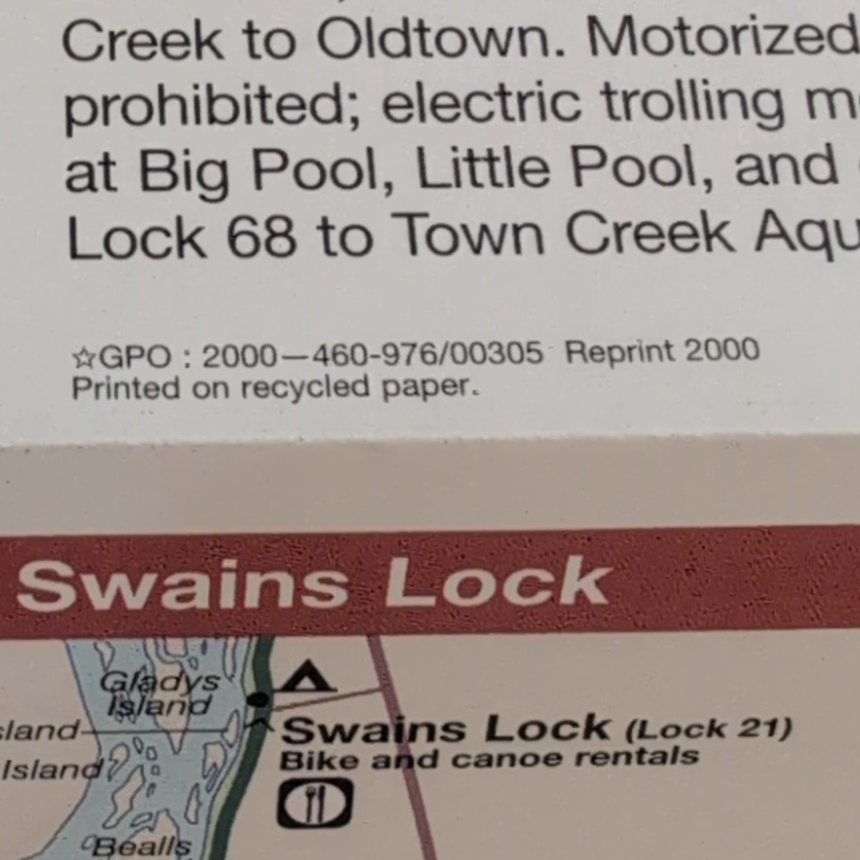 Chesapeake & Ohio Canal National Park Service NPS Unigrid GPO 2000 Reprint 2000