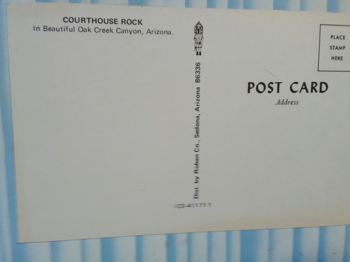 vintage POST CARD COURTHOUSE ROCK OAK CREEK CANYON ARIZONA