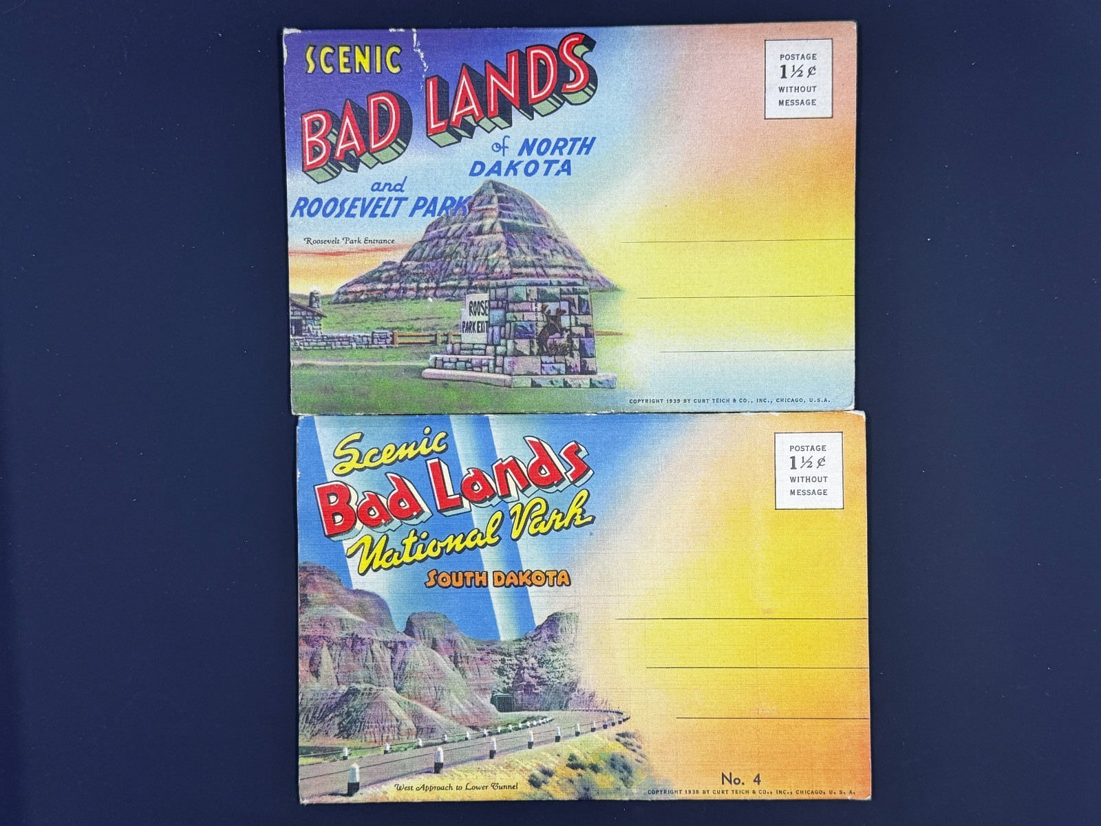 Vintage Souvenir Folder of Bad Lands National Park North Dakota South Dakota