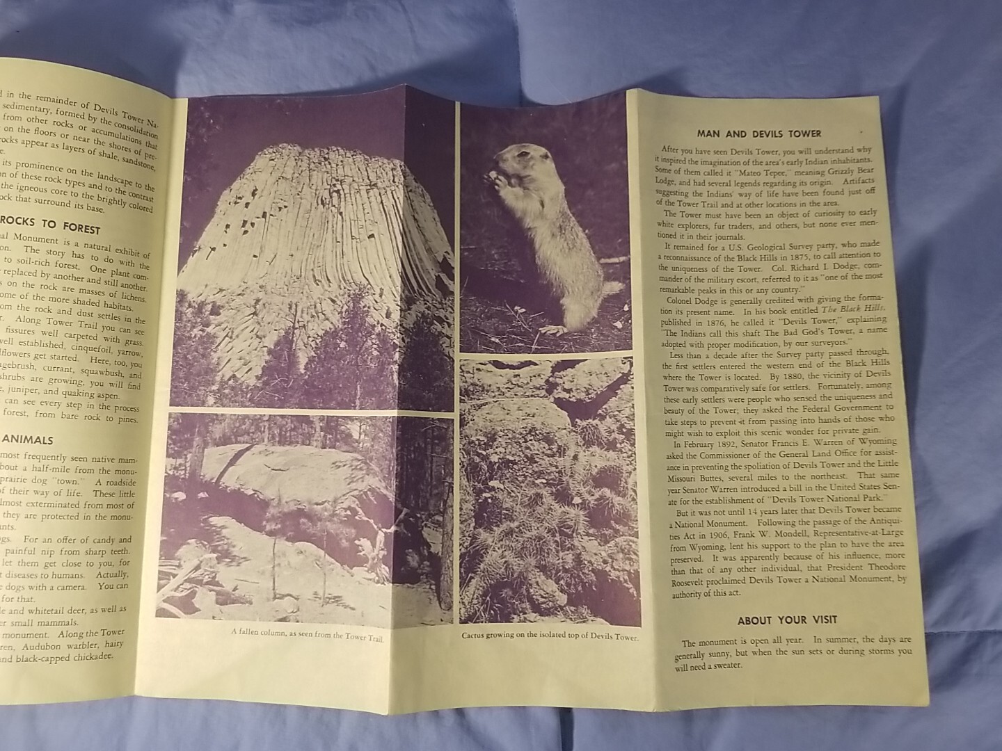 1967 Vintage Devils Tower National Monument Wyoming Travel Brochure