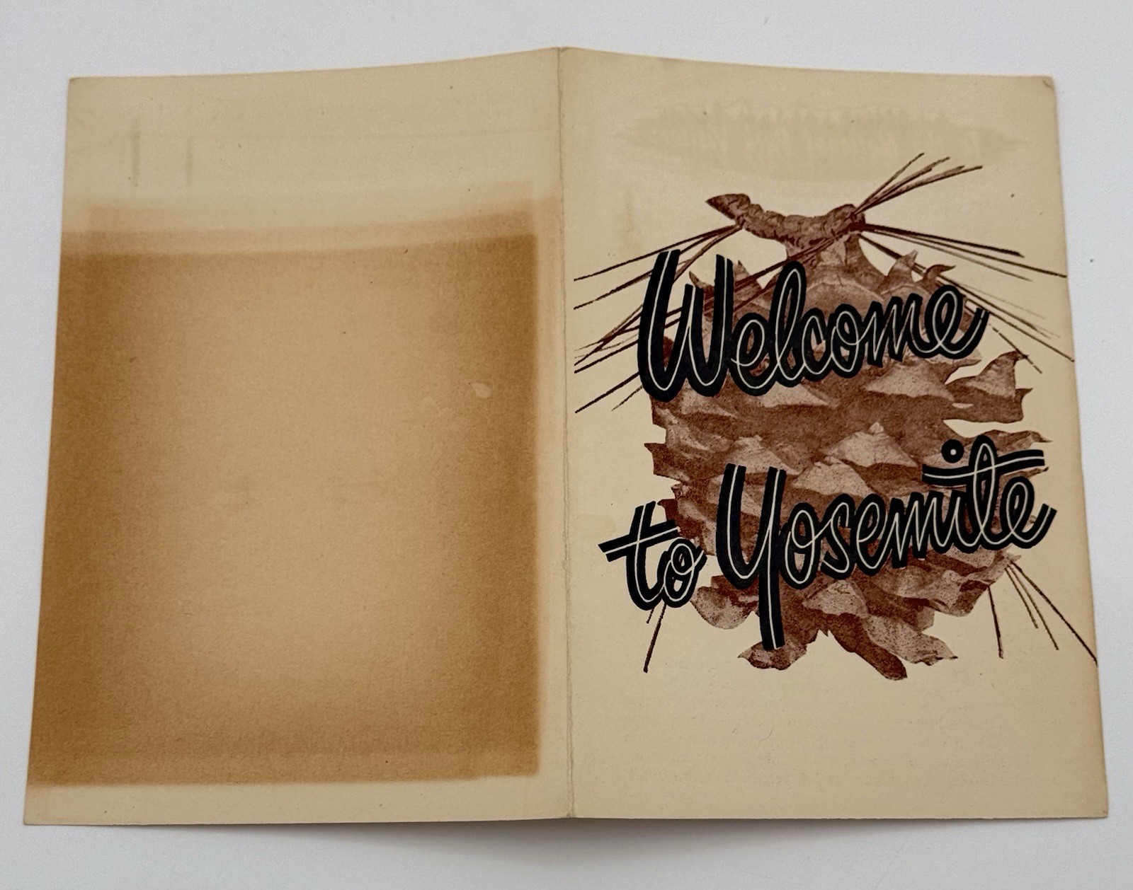 Vintage Yosemite National Park Brochure w/ Original Parking Pass – 1954 Ephemera