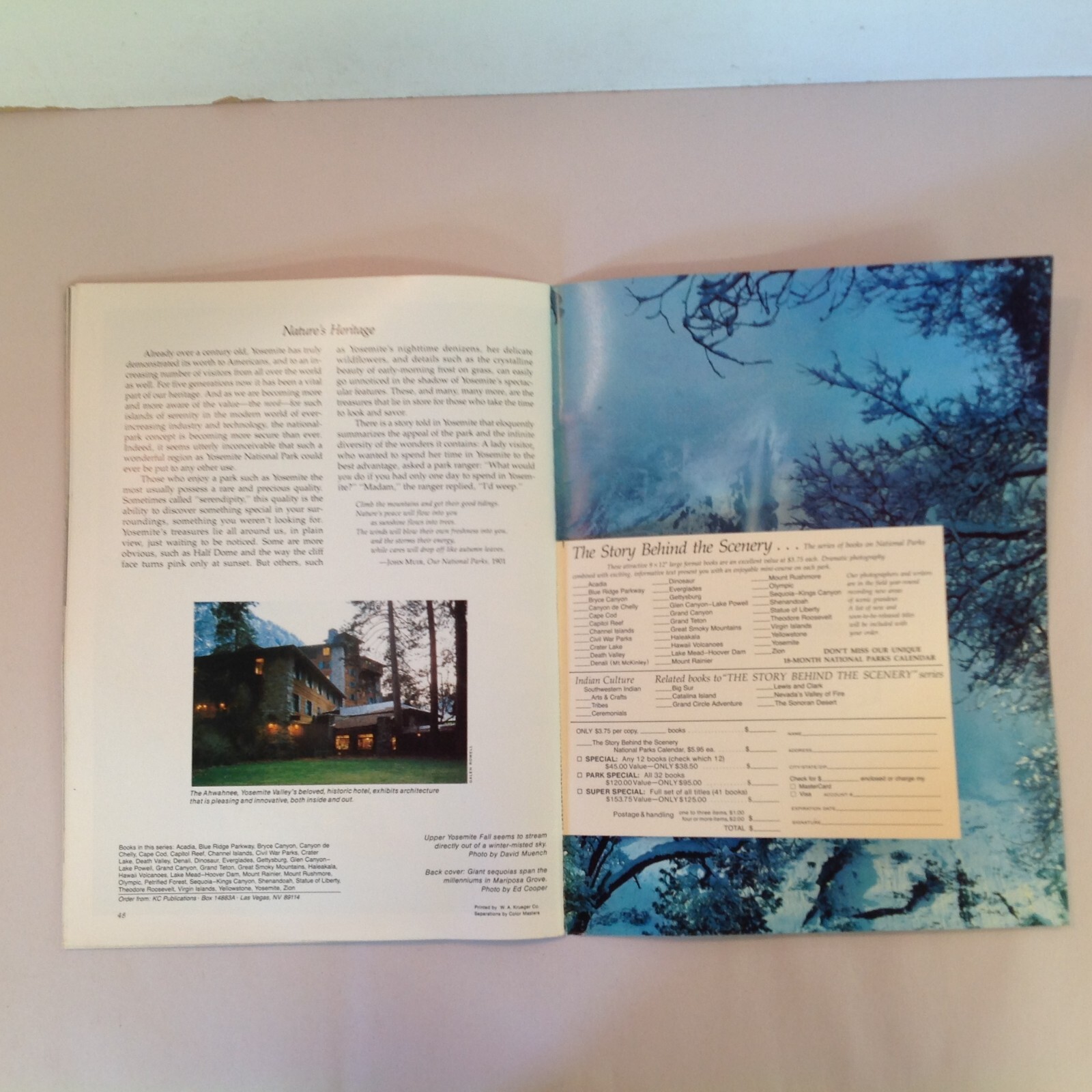 Vintage 1984 Souvenir Color Booklet Yosemite: The Story Behind the Scenery