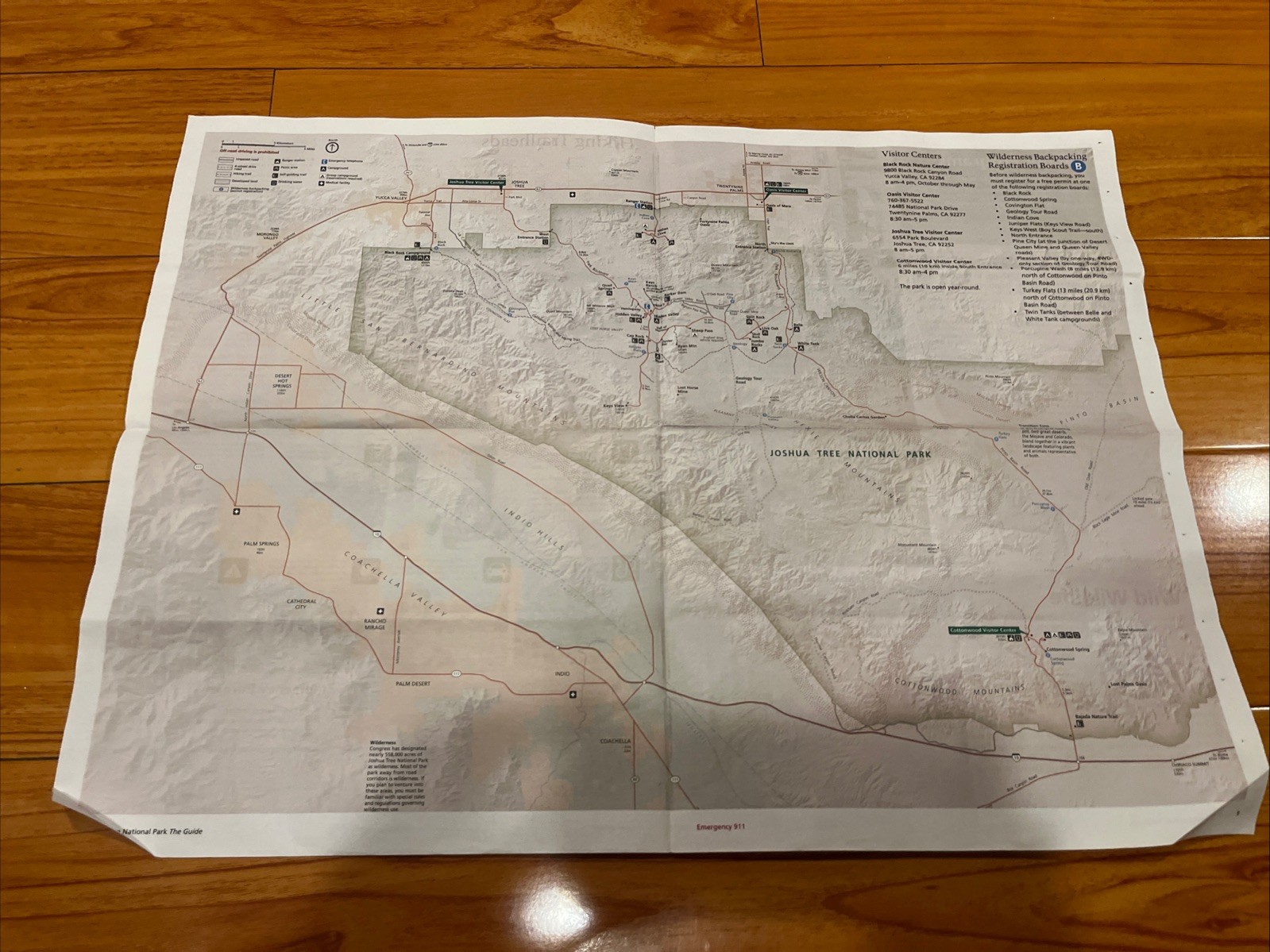 Joshua Tree National Park Map And Guide By NPS 2020 Free Shipping