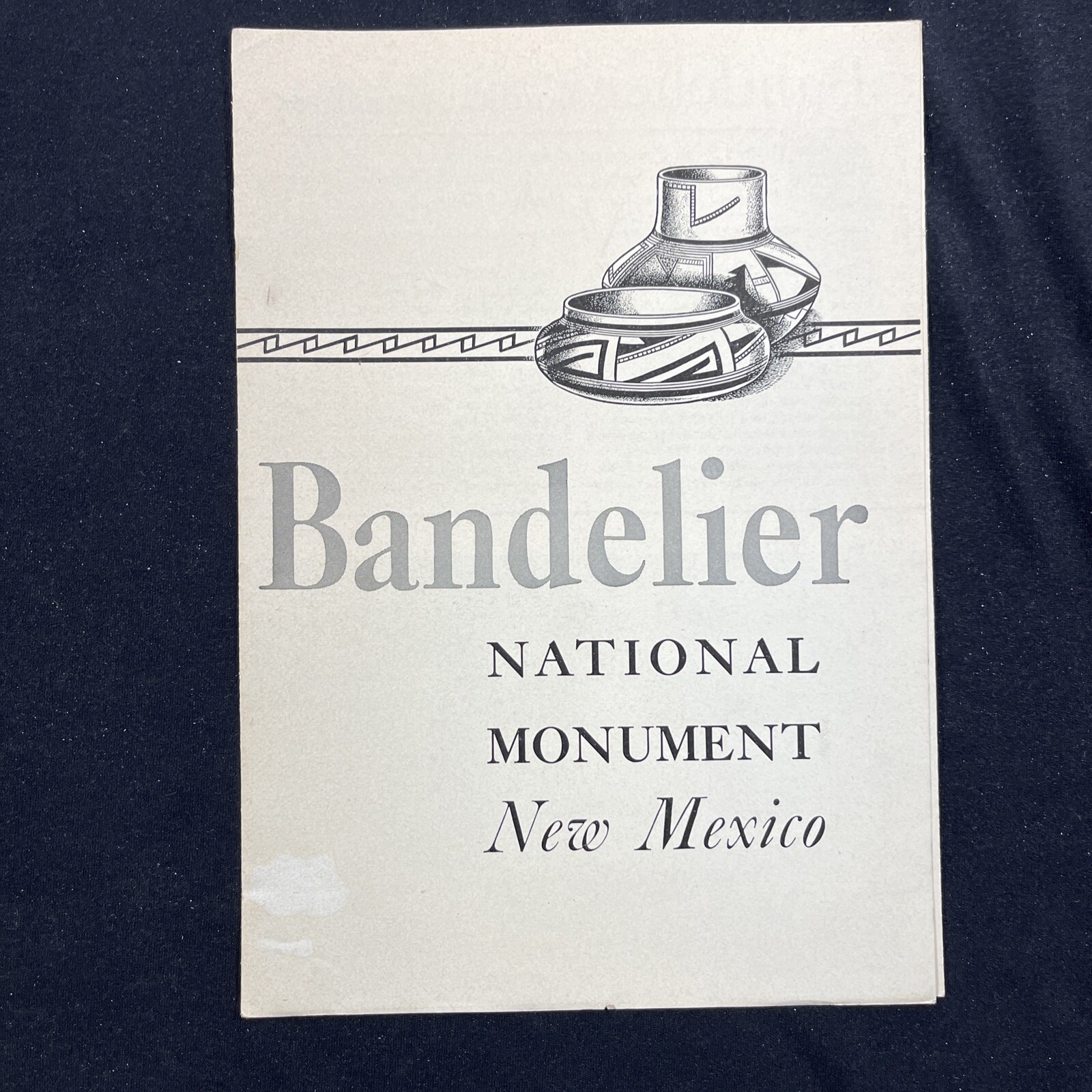 Vintage 1949 Bandelier National Monument Brochure Pamphlet Map Guide New Mexico