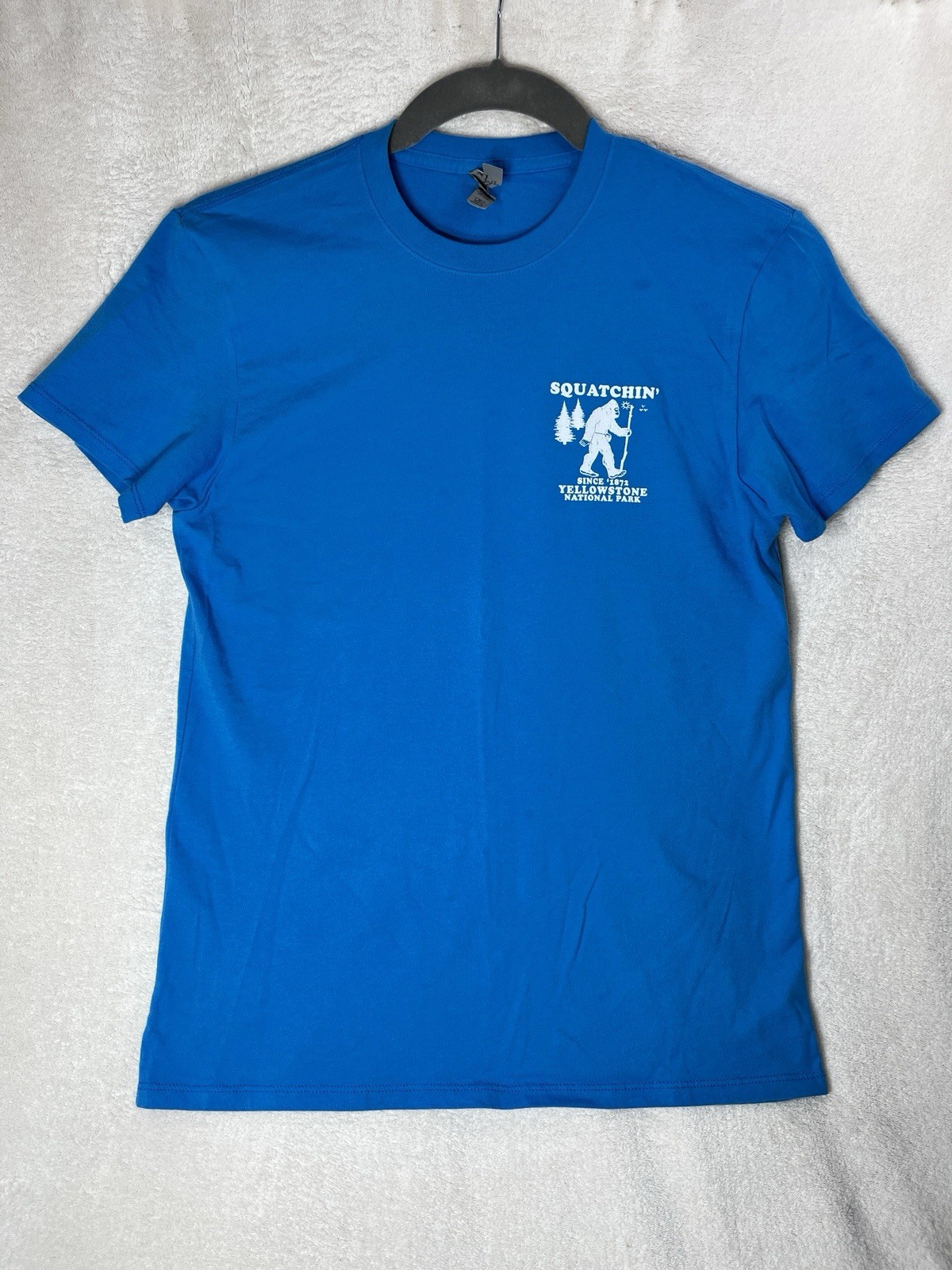 SQUATCHIN Yellowstone T Shirt Blue Delta Platinum Bigfoot National Park Gorpcore