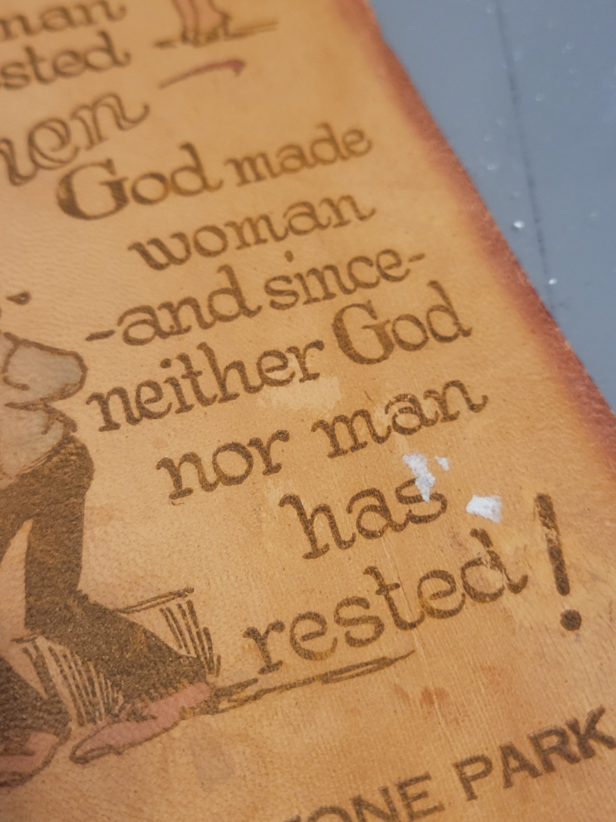 Vintage Yellowstone Park Leather Souvenir Door Hanging God Made The Earth…
