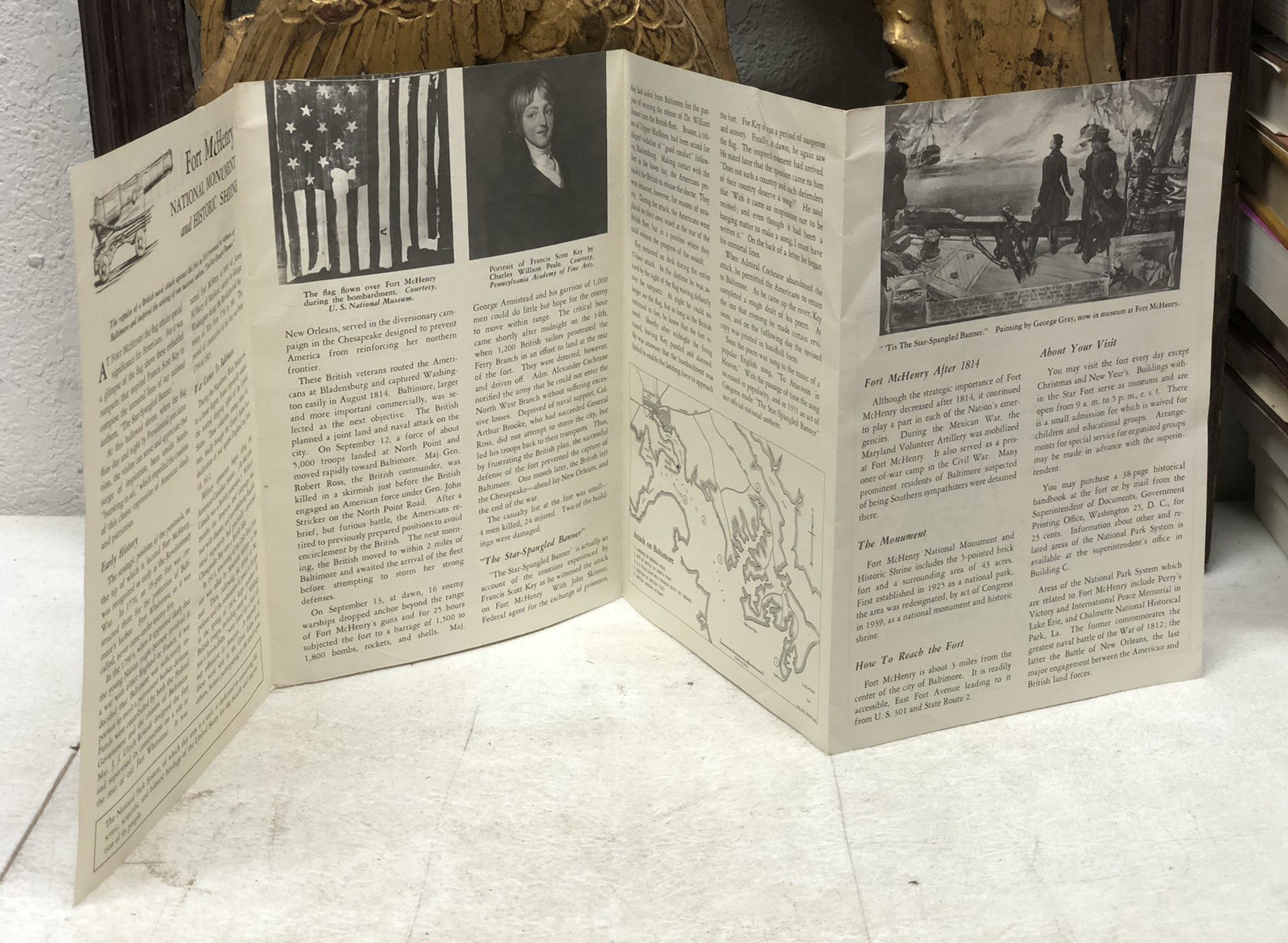 1958 Fort McHenry National Monument Brochure Pamphlet Historic Maryland Vintage