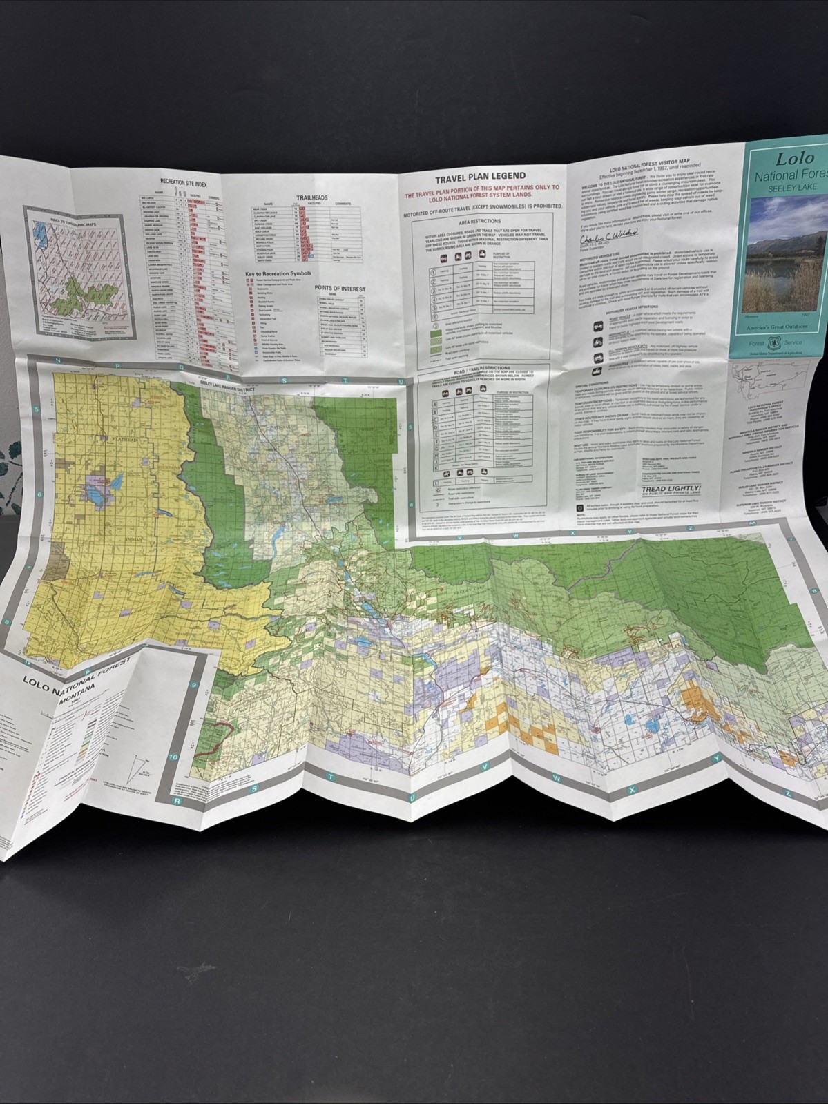 National Forest Map – Lolo – Seeley Lake – Montana 1997 Recreation Guide