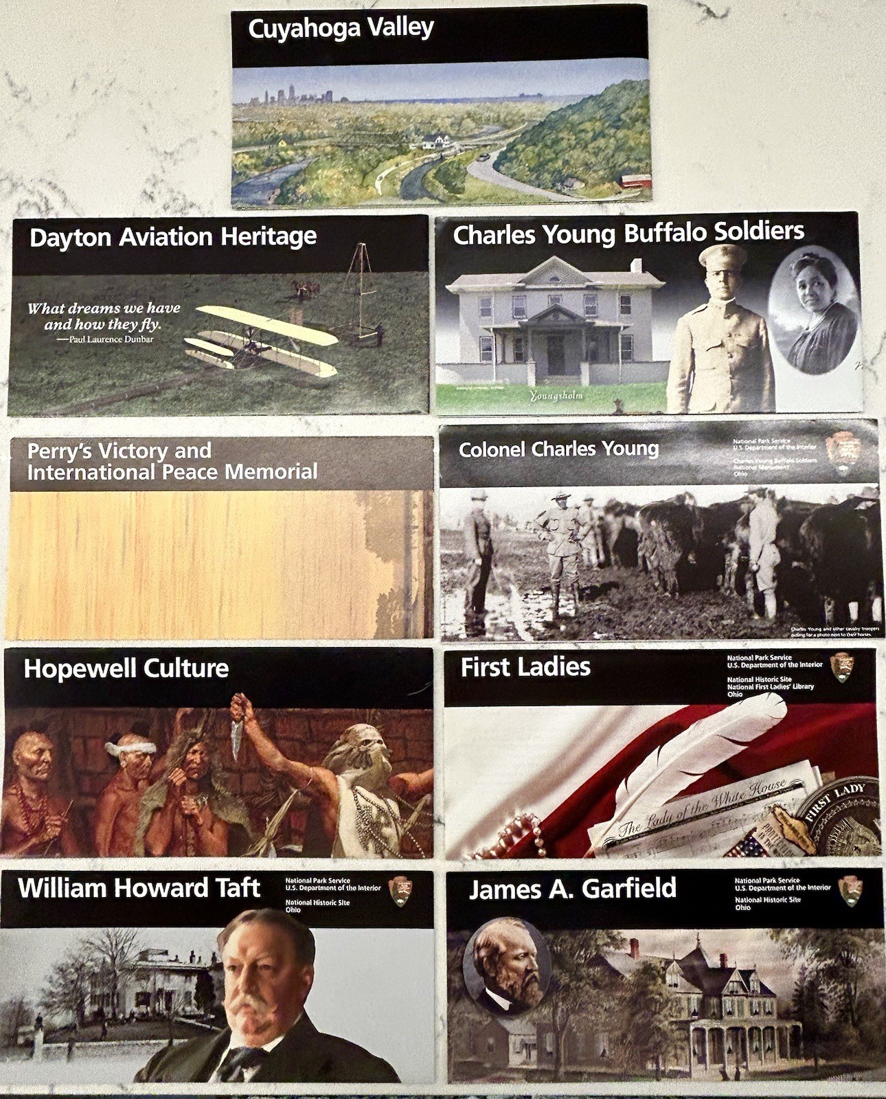 National Park Service in OHIO, Lot of 14 Brochures, Cuyahoga, Perry’s Victory