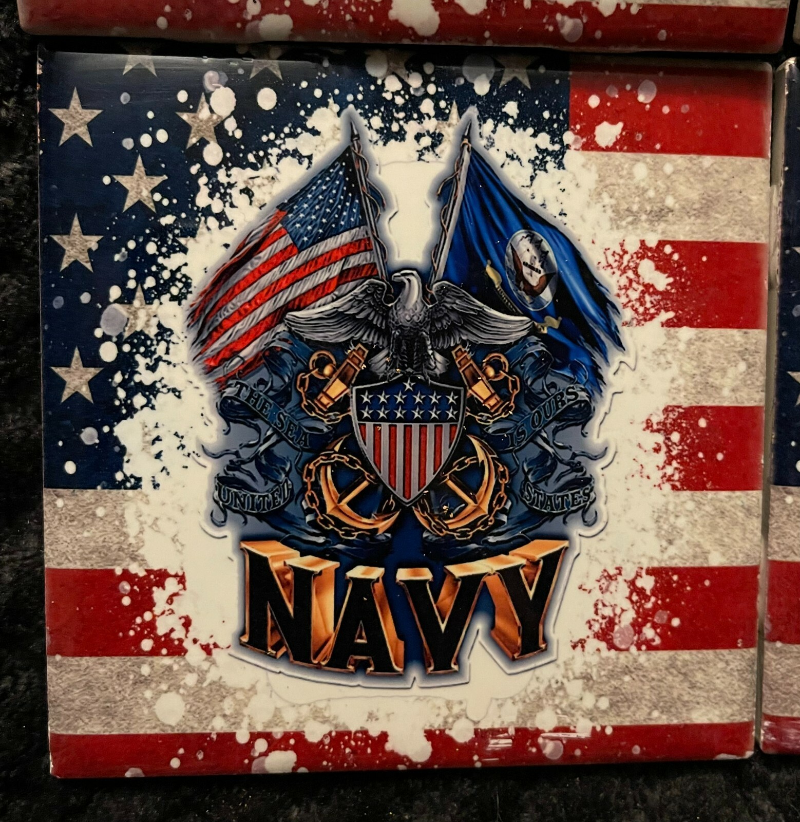NAVY Tile Coaster Bar Porch SET military